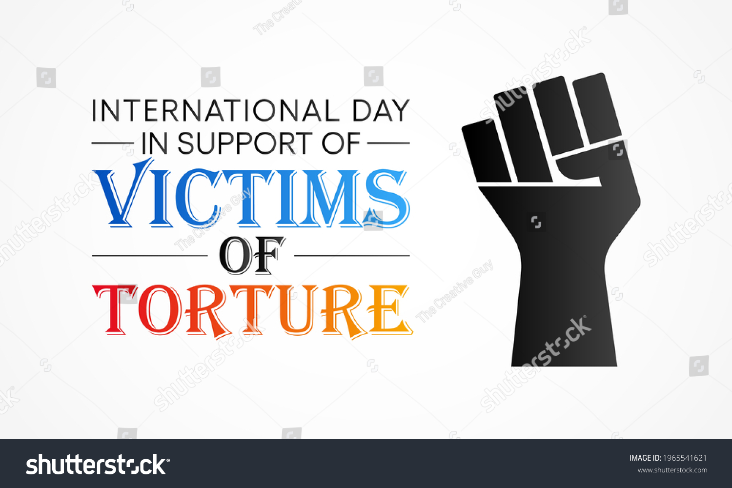 International Day Support Victims Torture Observed Stock Vector