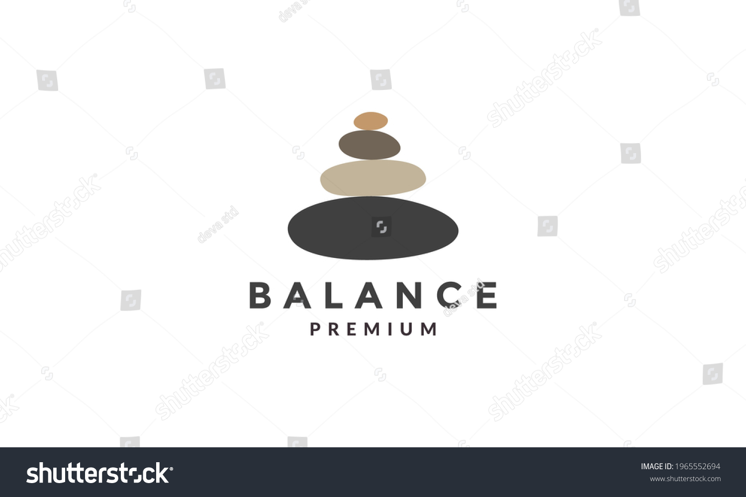 Stone Rock Balance Colorful Logo Vector Stock Vector (Royalty Free ...