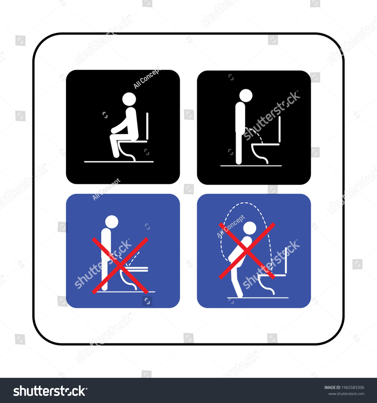 Vector Male Female Toilet Warning Stock Vector (Royalty Free ...