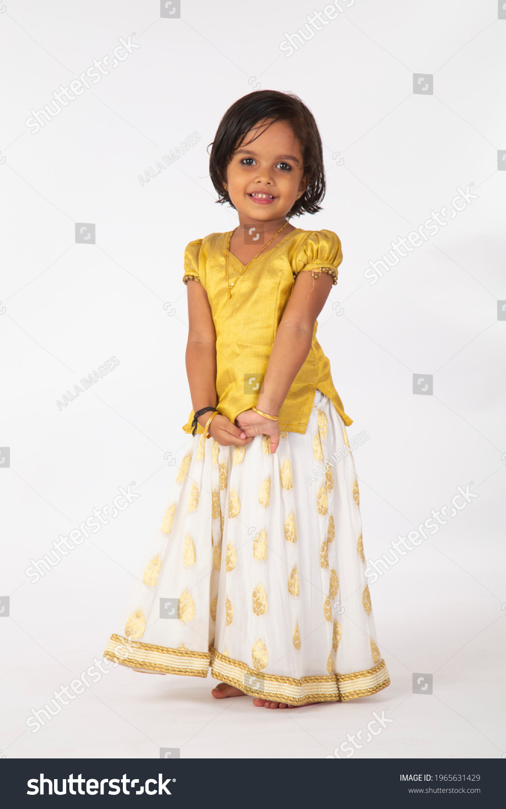 Traditional Dresskid Wearing South Indian Traditional Stock Photo ...