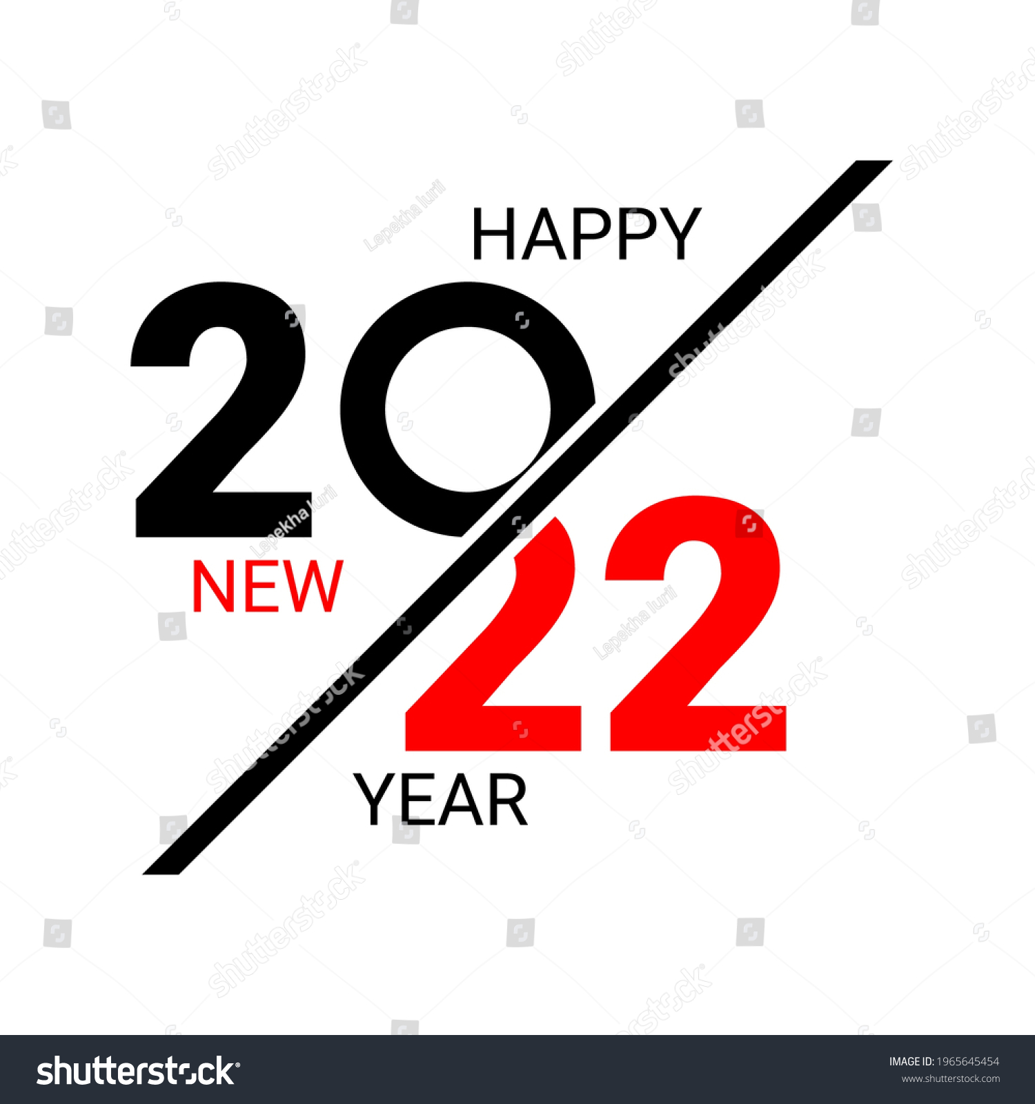 Happy New Year 2022 Text Design Stock Vector (Royalty Free) 1965645454 ...