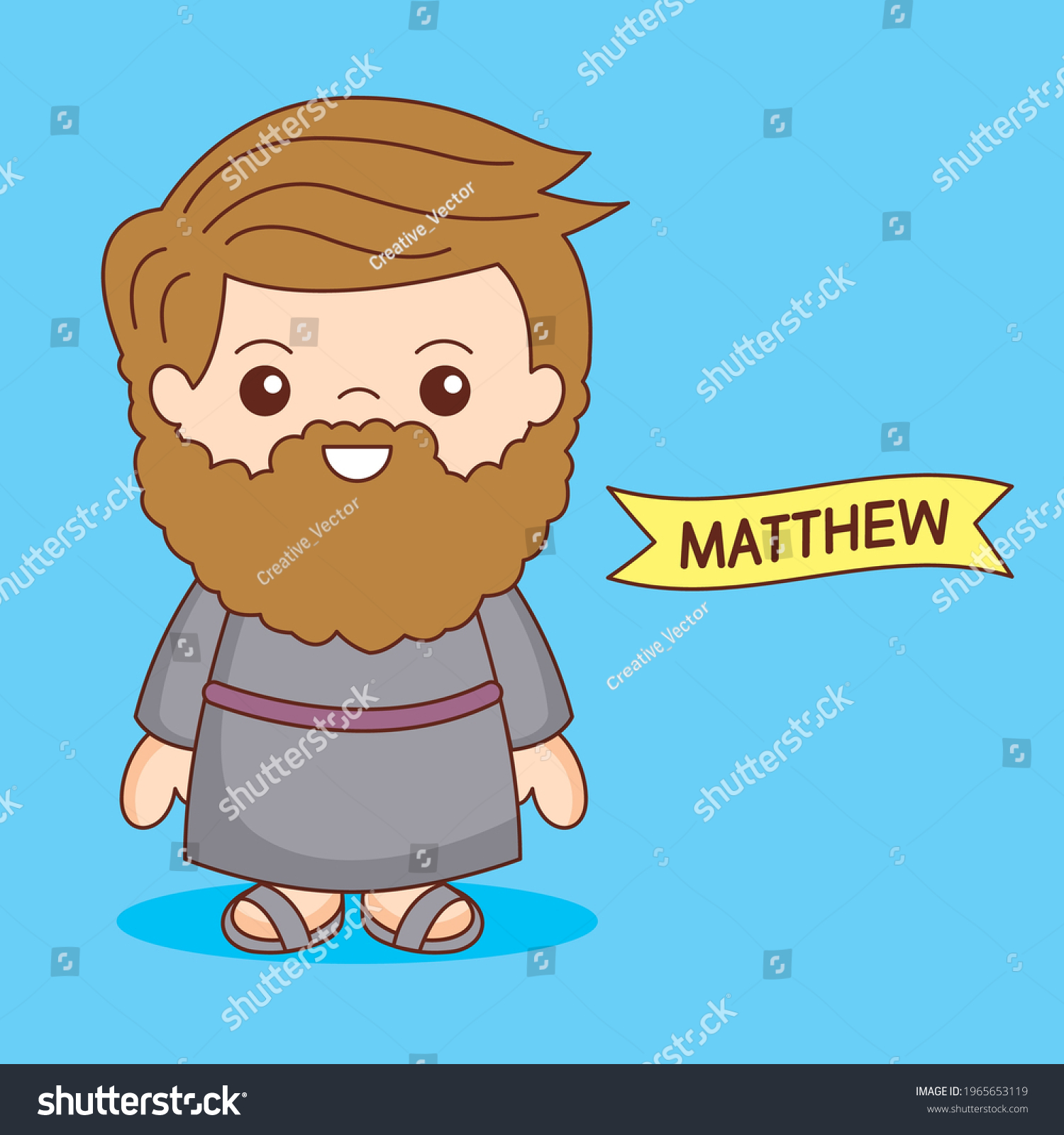 Matthew Disciple Jesus Cartoon Vector Illustration Stock Vector ...