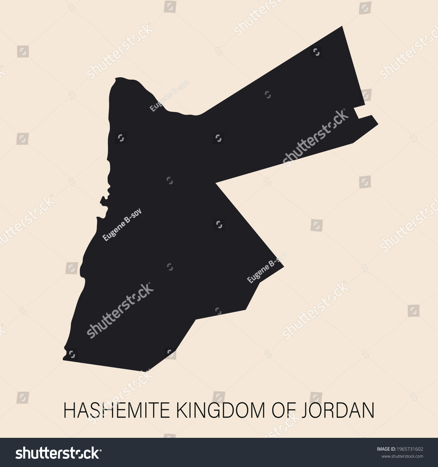 Highly Detailed Jordan Map Borders Isolated Stock Vector (Royalty Free ...