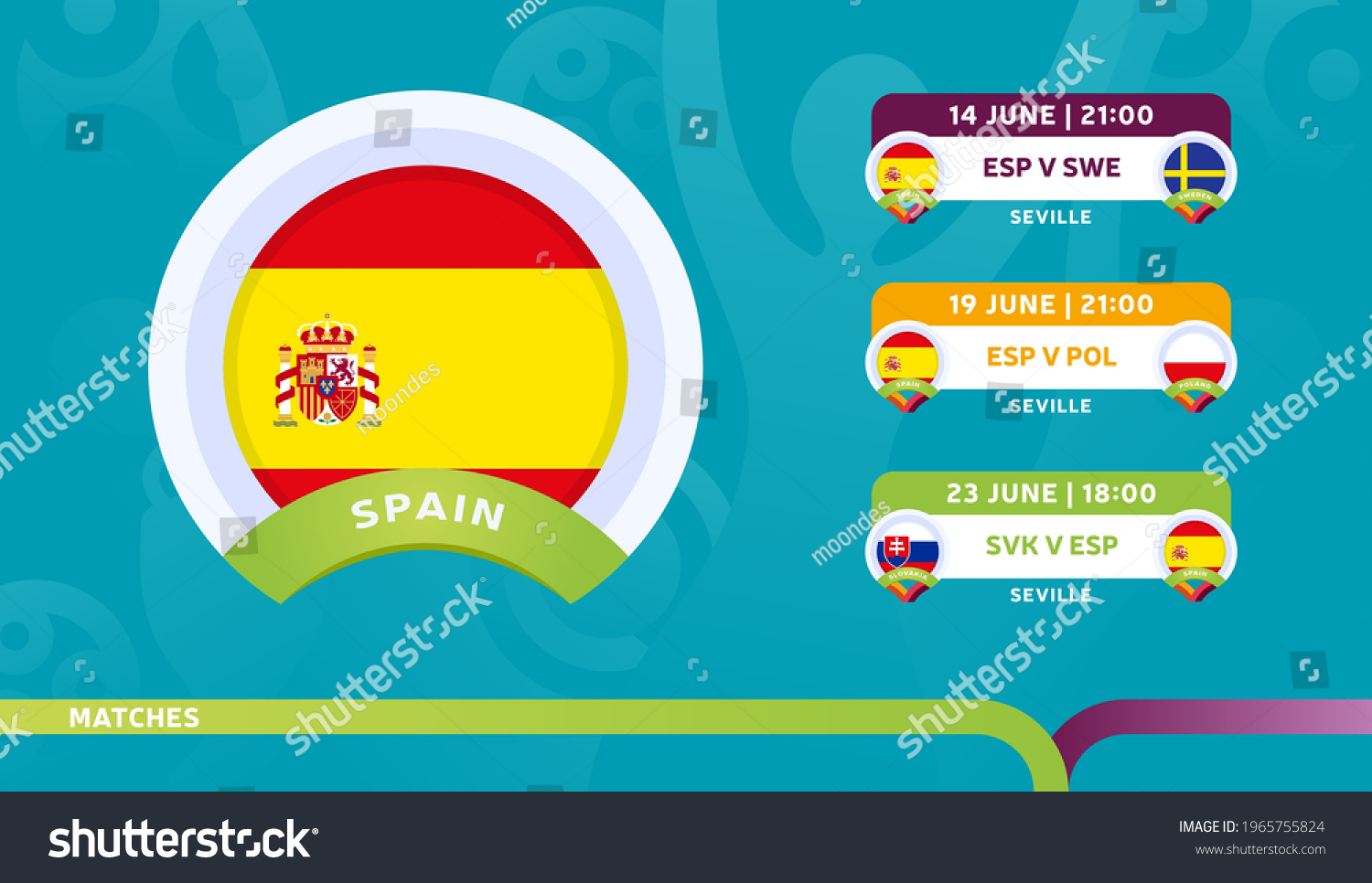 Spain National Team Schedule Matches Final Stock Vector (Royalty Free