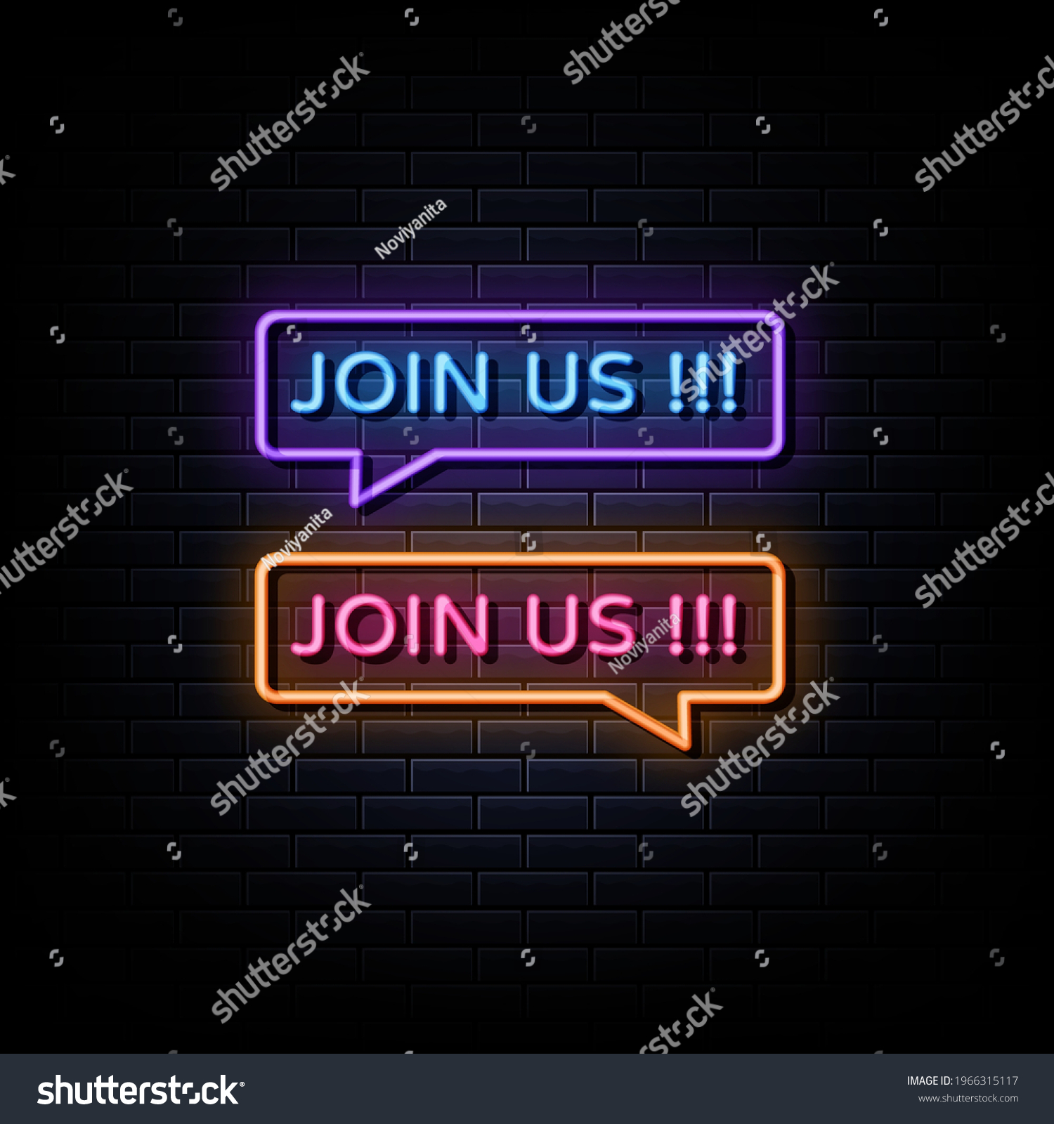 Join Us Neon Sign Text Vector Stock Vector (Royalty Free) 1966315117 ...