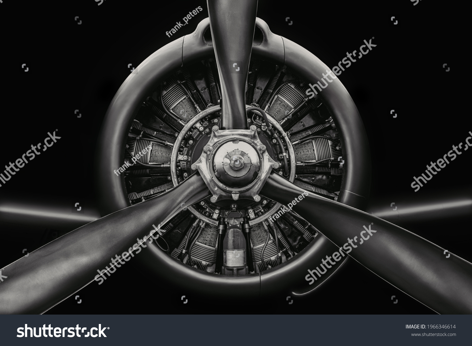 Low Key Picture Aircraft Radial Engine Stock Photo 1966346614 ...