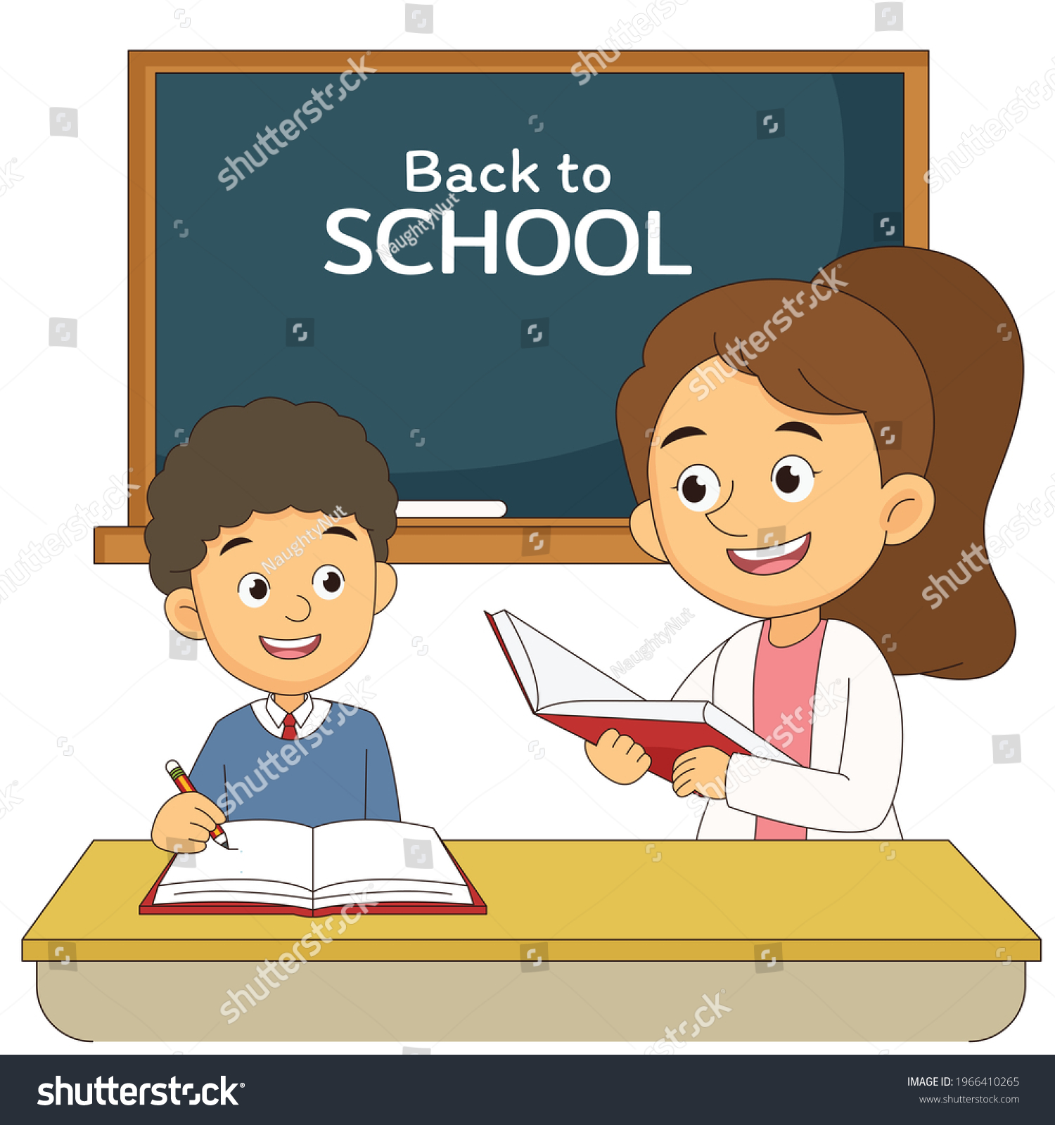 Cartoon Children Back School Background Stock Vector (Royalty Free ...