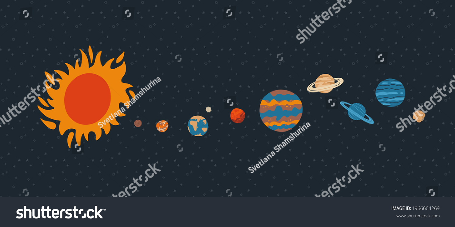 Solar System Sun Orbits Planets On Stock Vector (Royalty Free ...