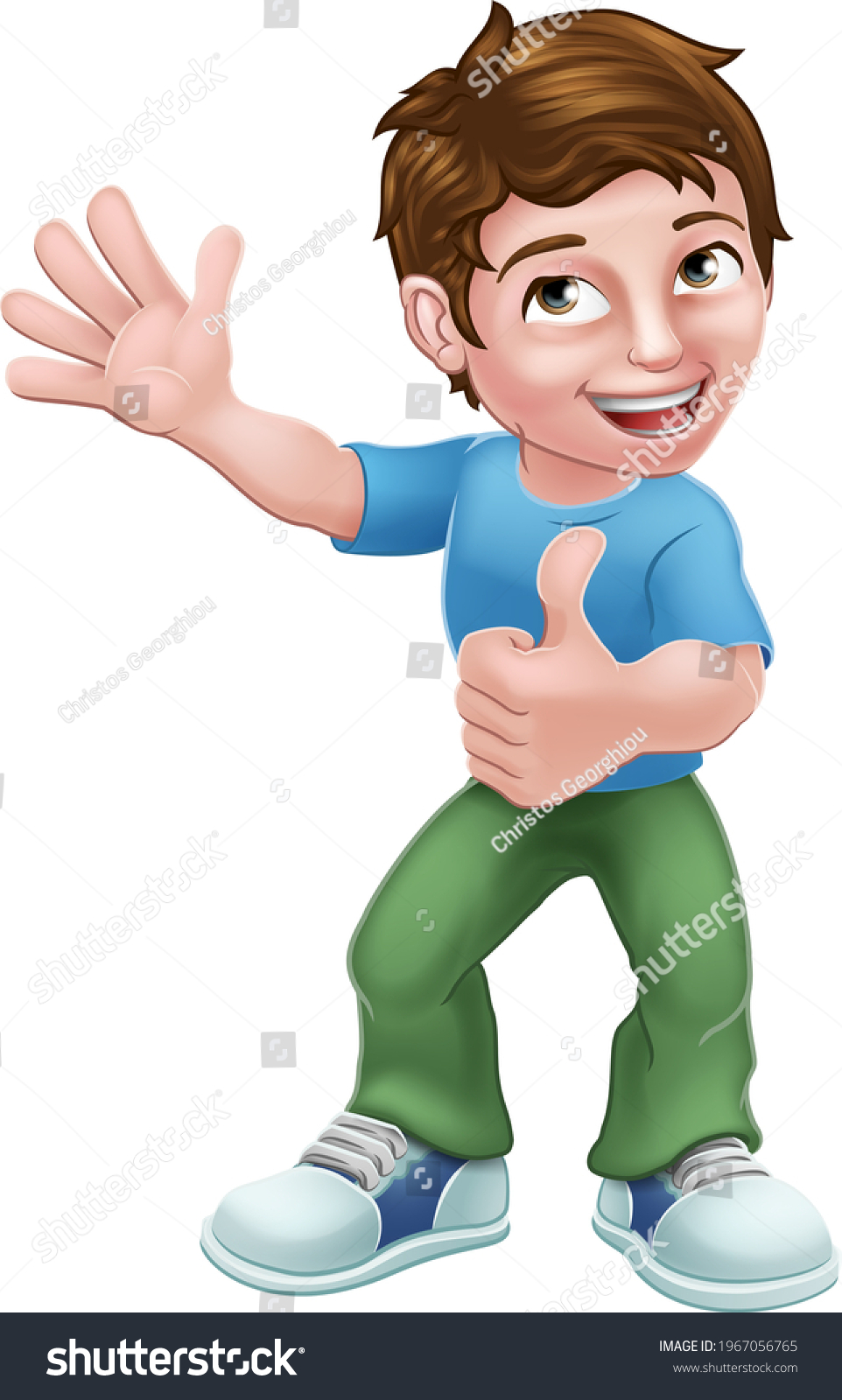 Kid Cartoon Boy Child Giving Thumbs Stock Vector (Royalty Free ...