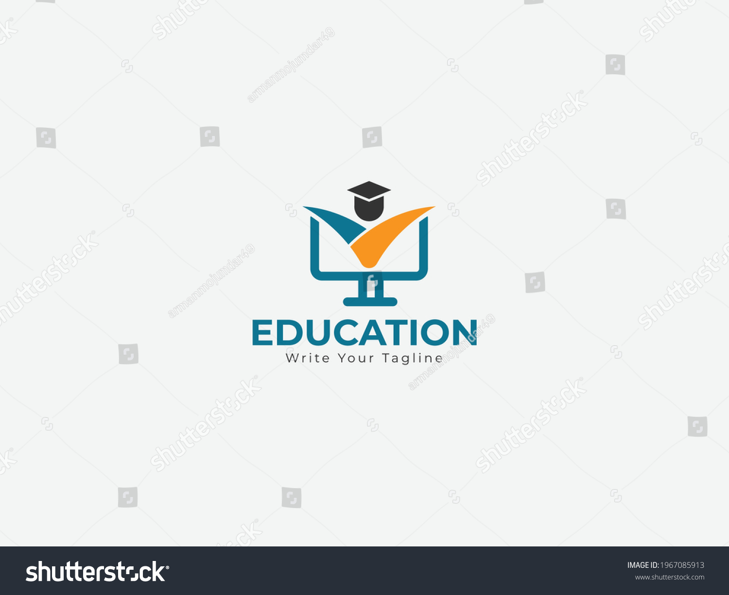 Education Logo Online Class Concept Computer Stock Vector (Royalty Free ...