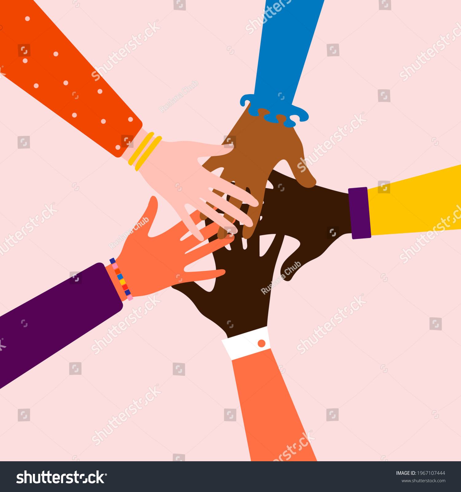 Hands People Different Nationalities Religions Together Stock ...