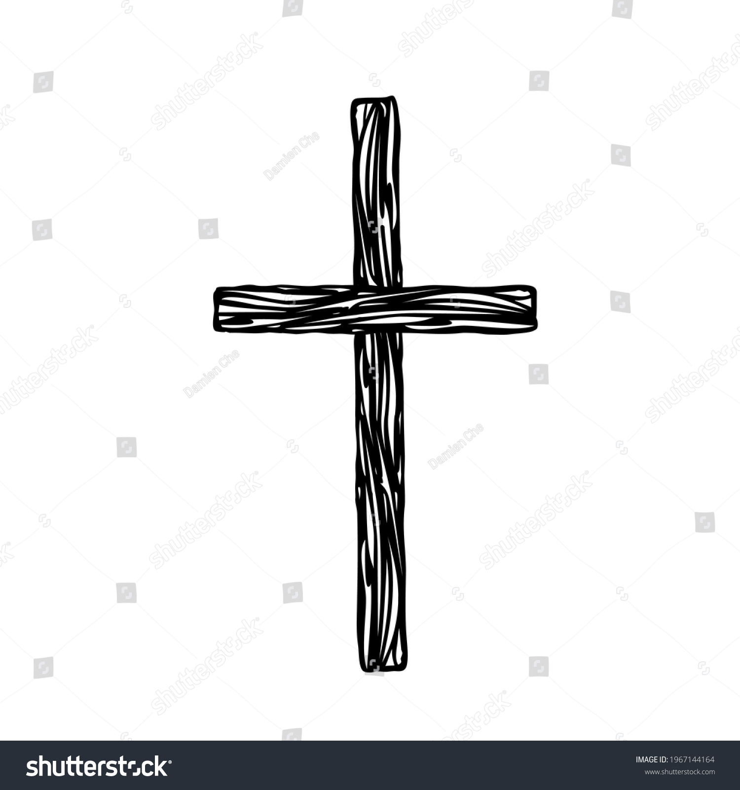 Wooden Cross Doodle Logo Icon Texture Stock Vector (Royalty Free ...