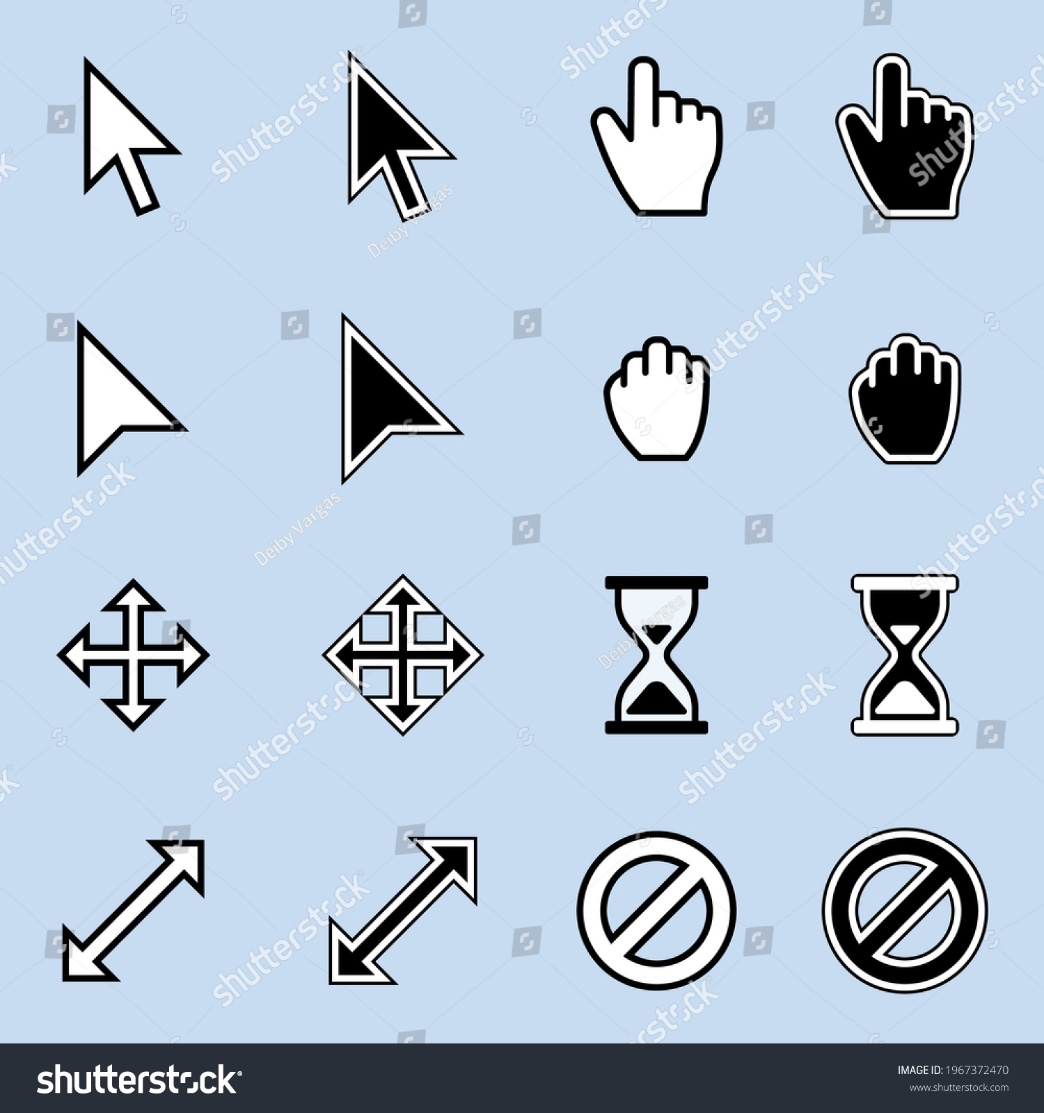 Design Different Types Cursor Icons Different Stock Vector (Royalty