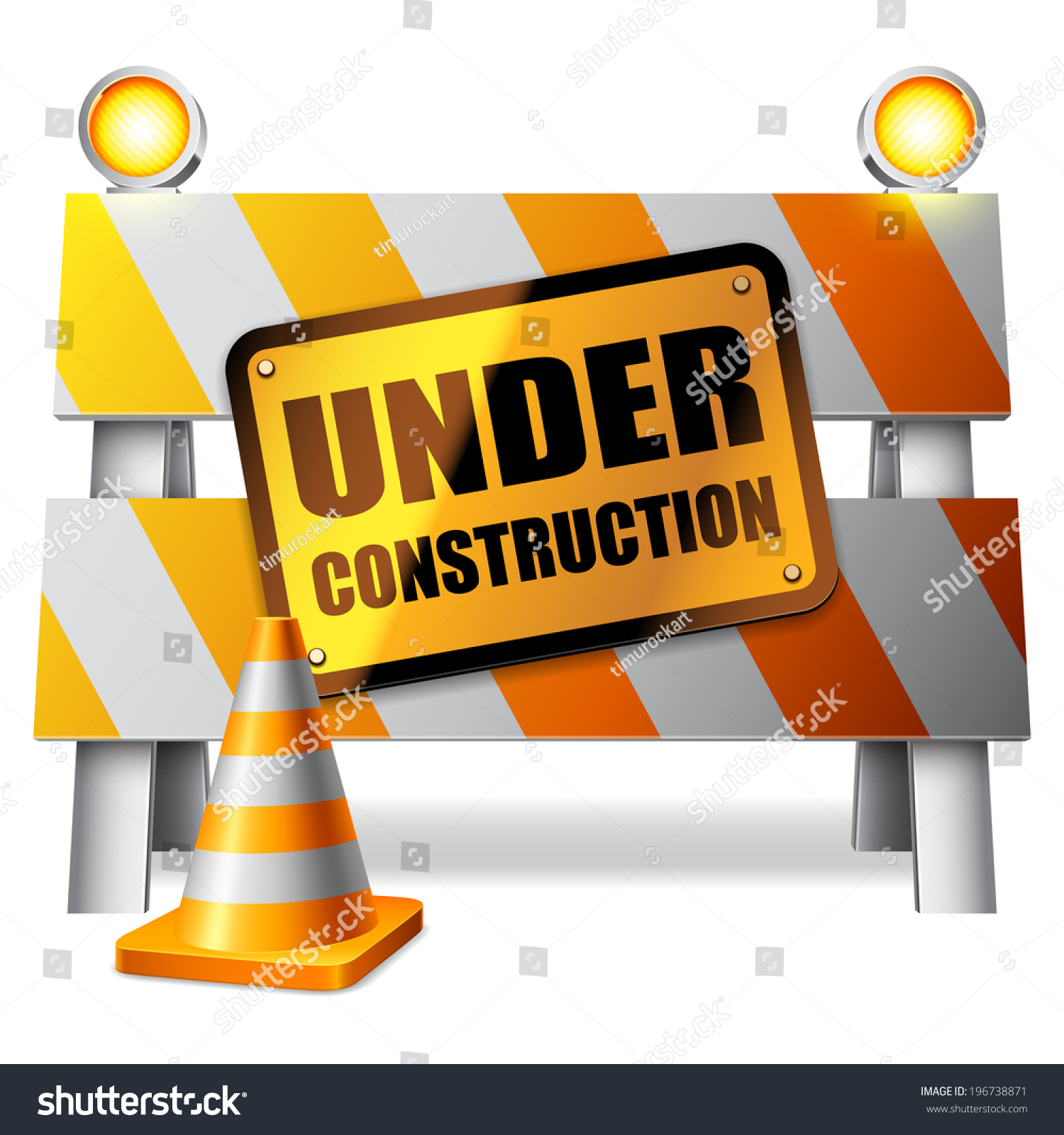 Under Construction Barrier Warning Sign Traffic Stock Vector (Royalty ...