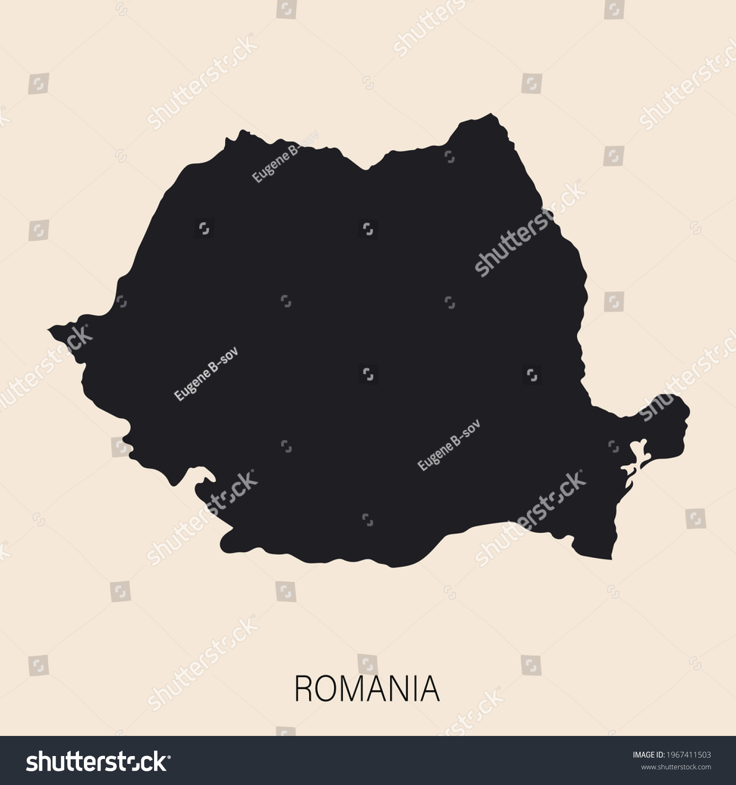 Highly Detailed Romania Map Borders Isolated Stock Vector (Royalty Free ...