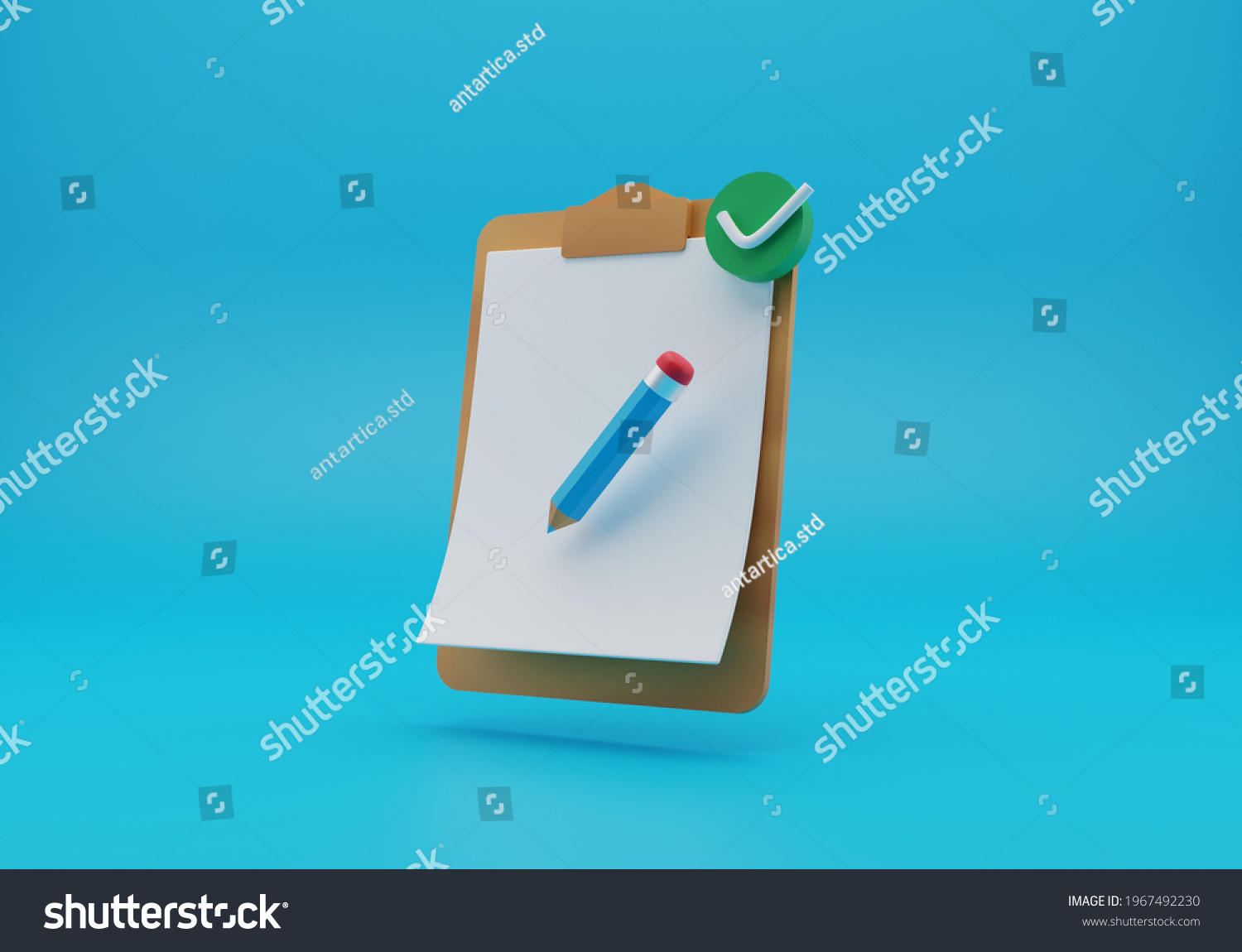 Clipboard Illustration 3d Renderingisolated Background Stock ...