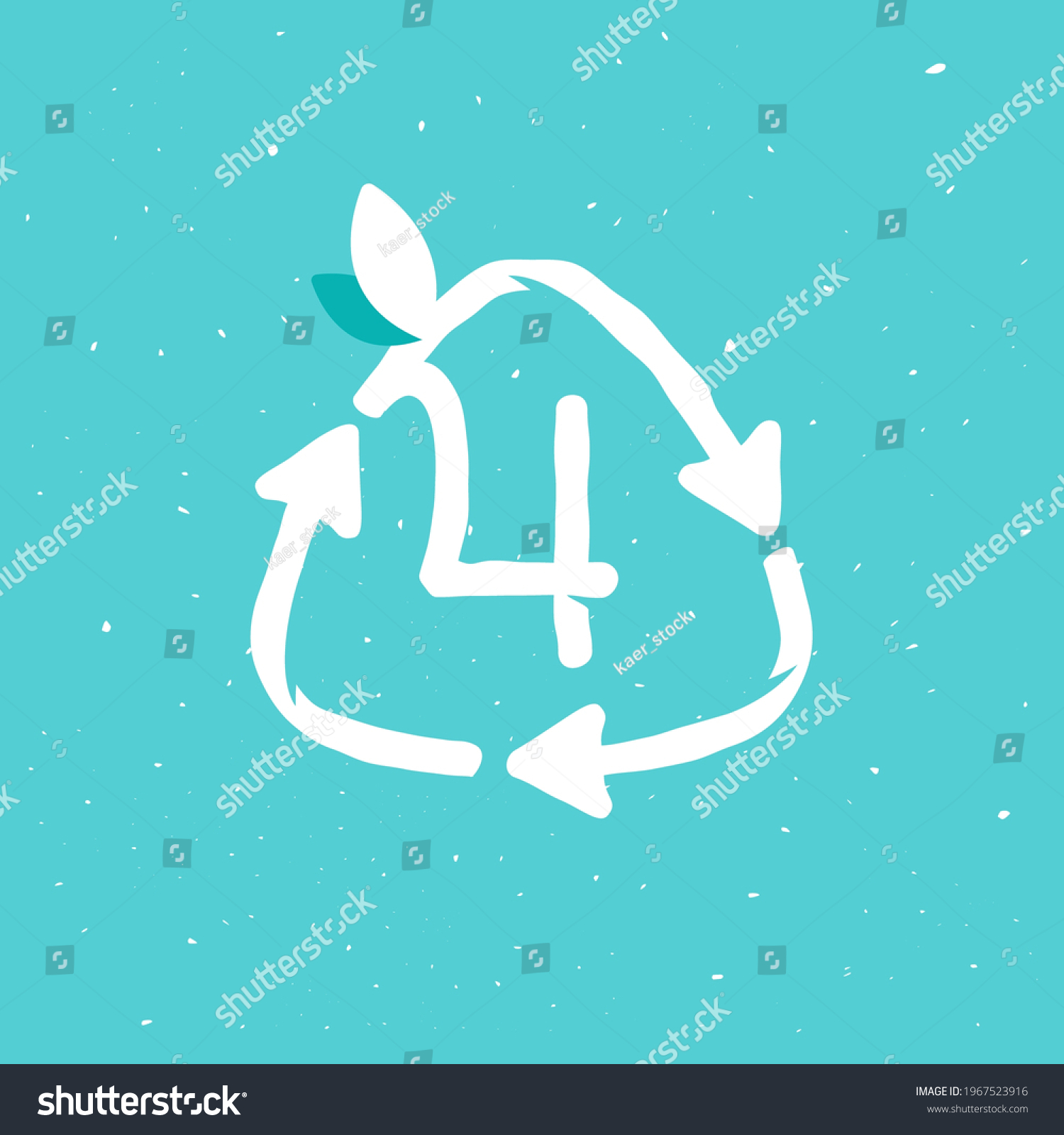 number-four-logo-inside-reuse-sign-stock-vector-royalty-free