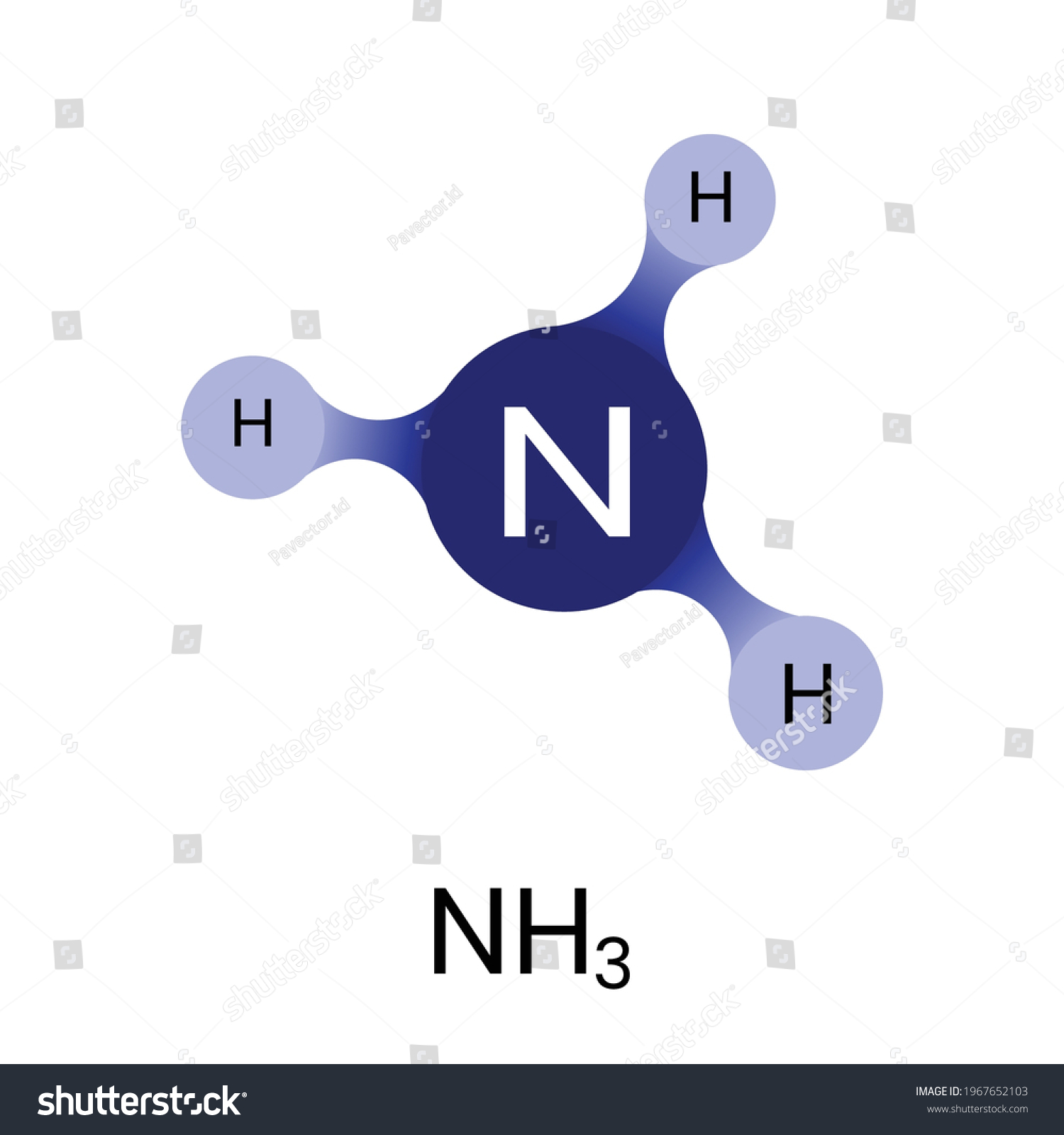 Illustration Vector Graphic Ammonia Hno3 Molecule Stock Vector (Royalty ...