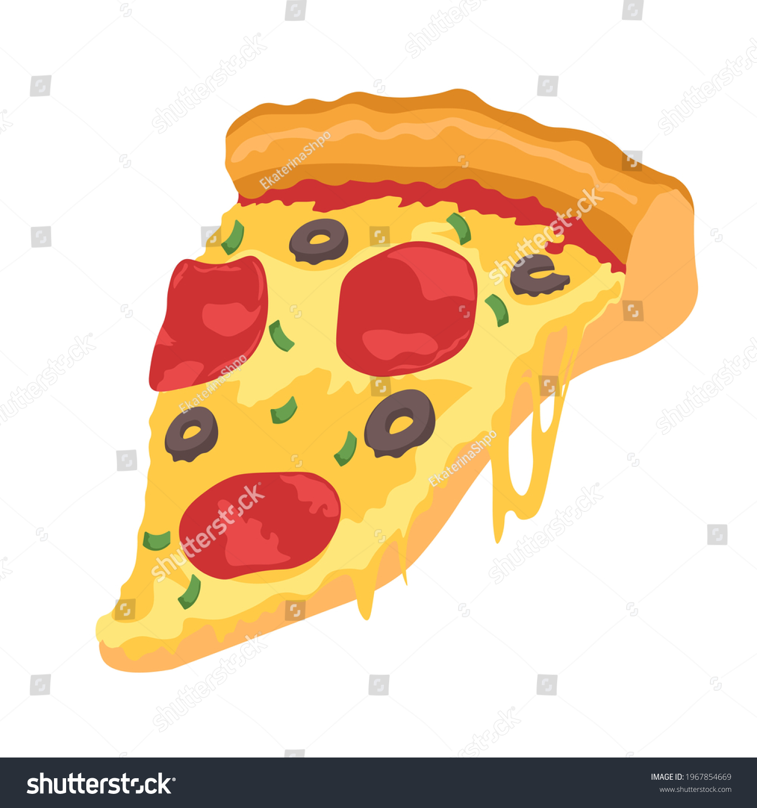 Cartoon Pizza Slices Dripping Cheese Vector Stock Vector Royalty Free 1967854669 Shutterstock 6800