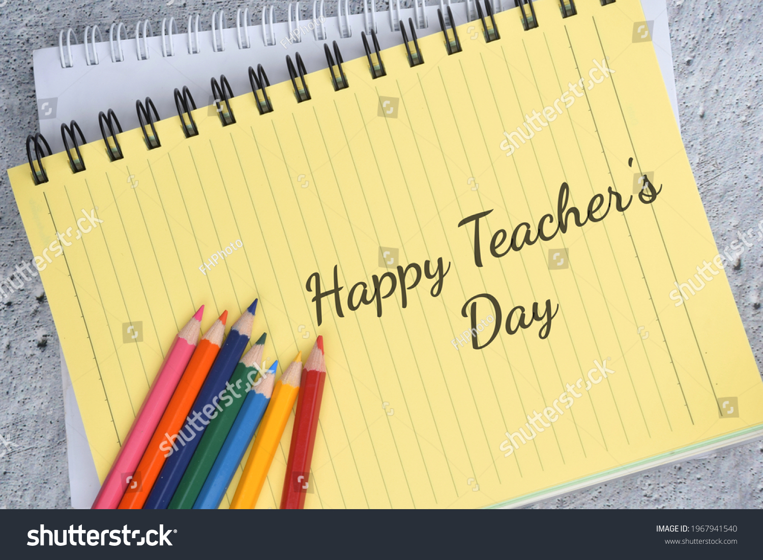 Happy Teachers Day Wording School Kits Stock Photo 1967941540 ...