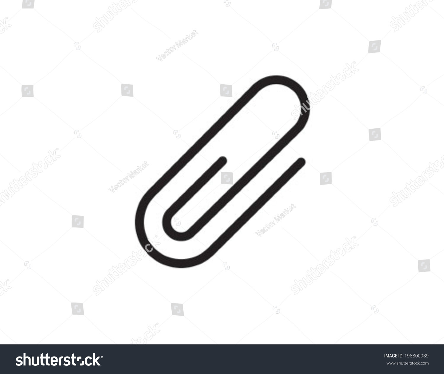 Paper Clip Outline Icon Symbol Stock Vector (Royalty Free) 196800989 ...