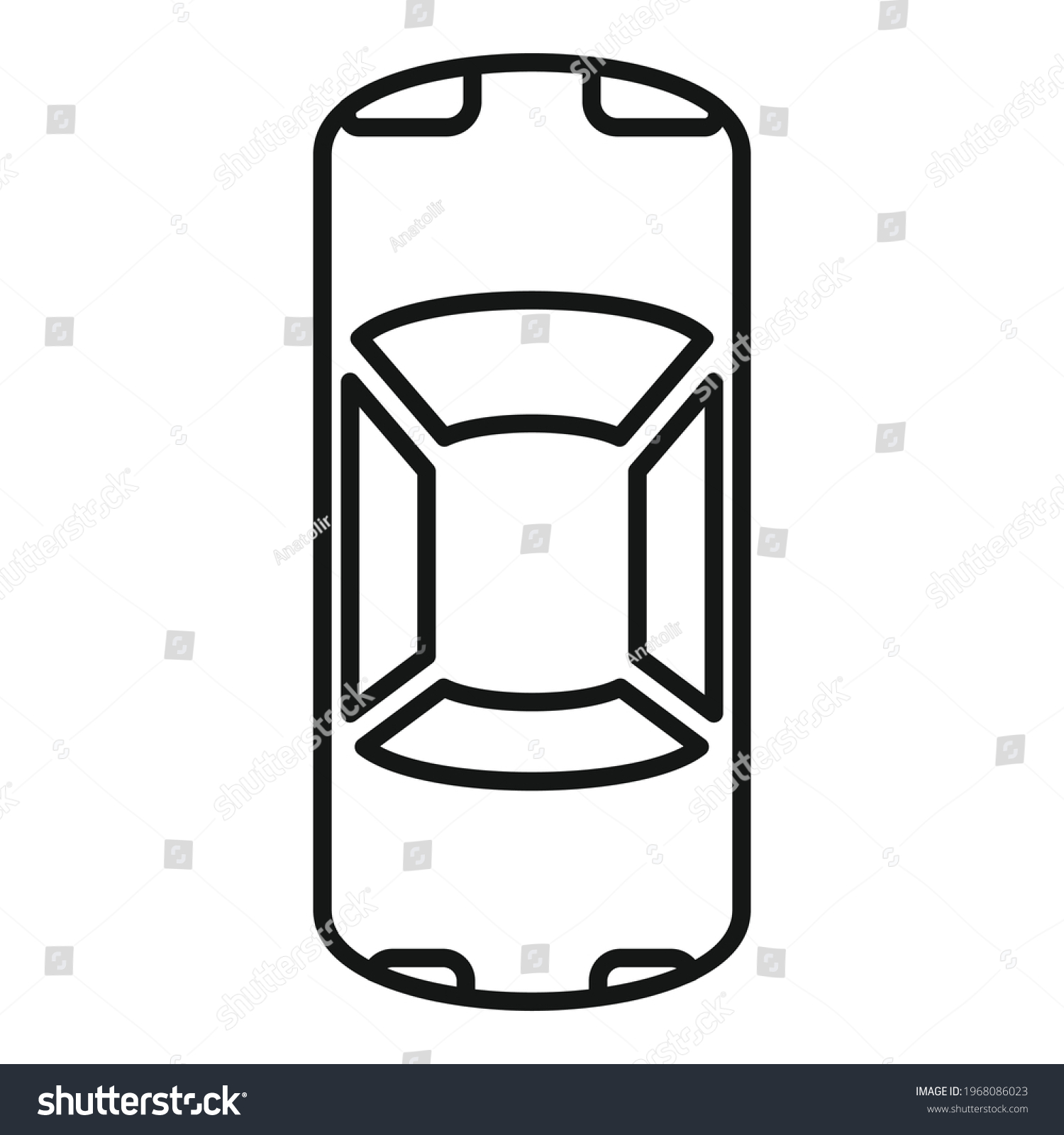 Top View Driving Car Icon Outline Stock Vector (Royalty Free ...