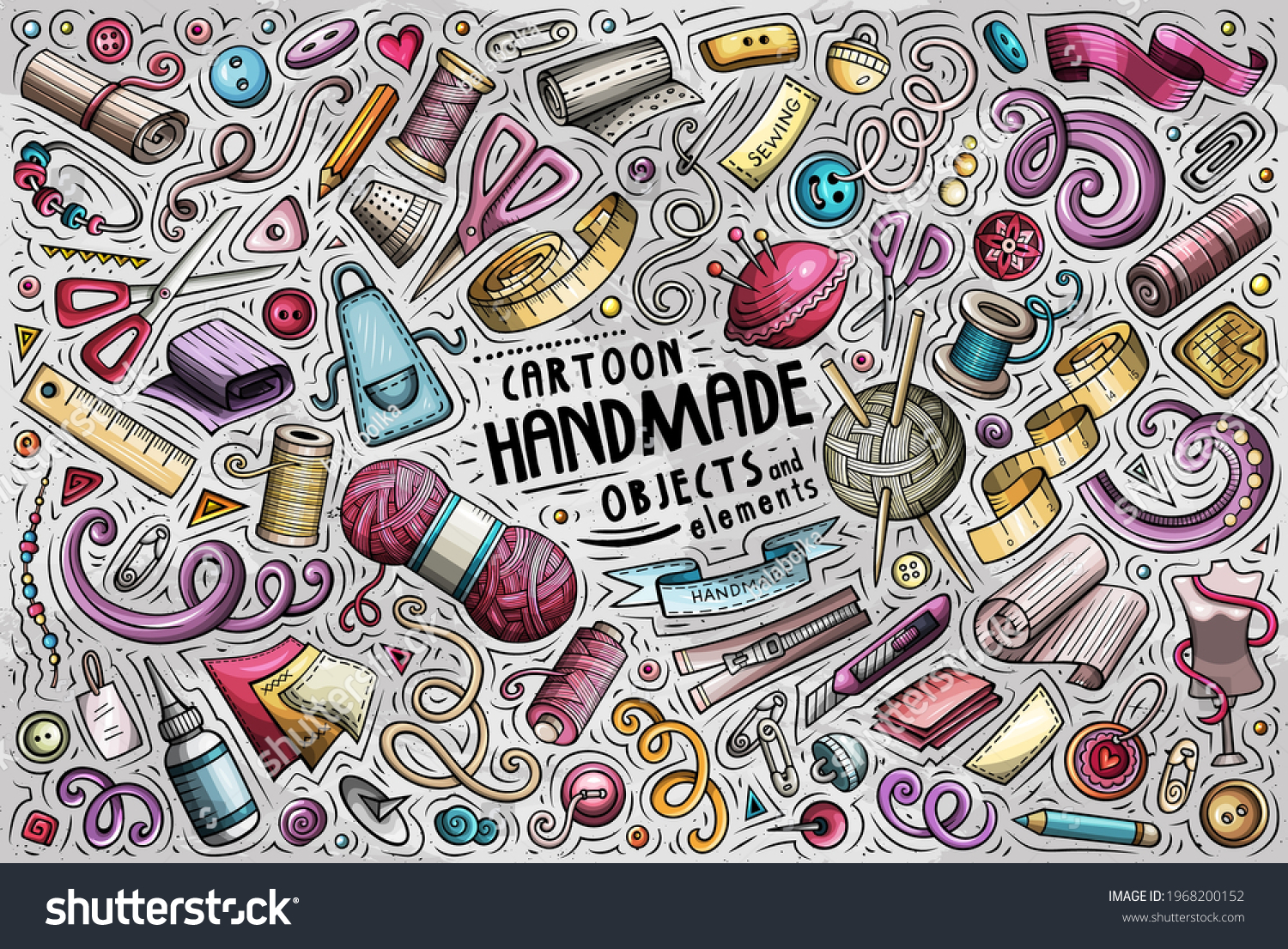 Colorful Vector Hand Drawn Doodle Cartoon Stock Vector (Royalty Free ...