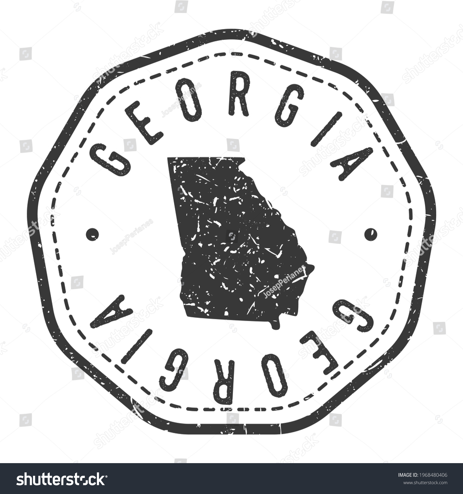 Georgia Usa Map Stamp Retro Postmark Stock Vector (royalty Free 