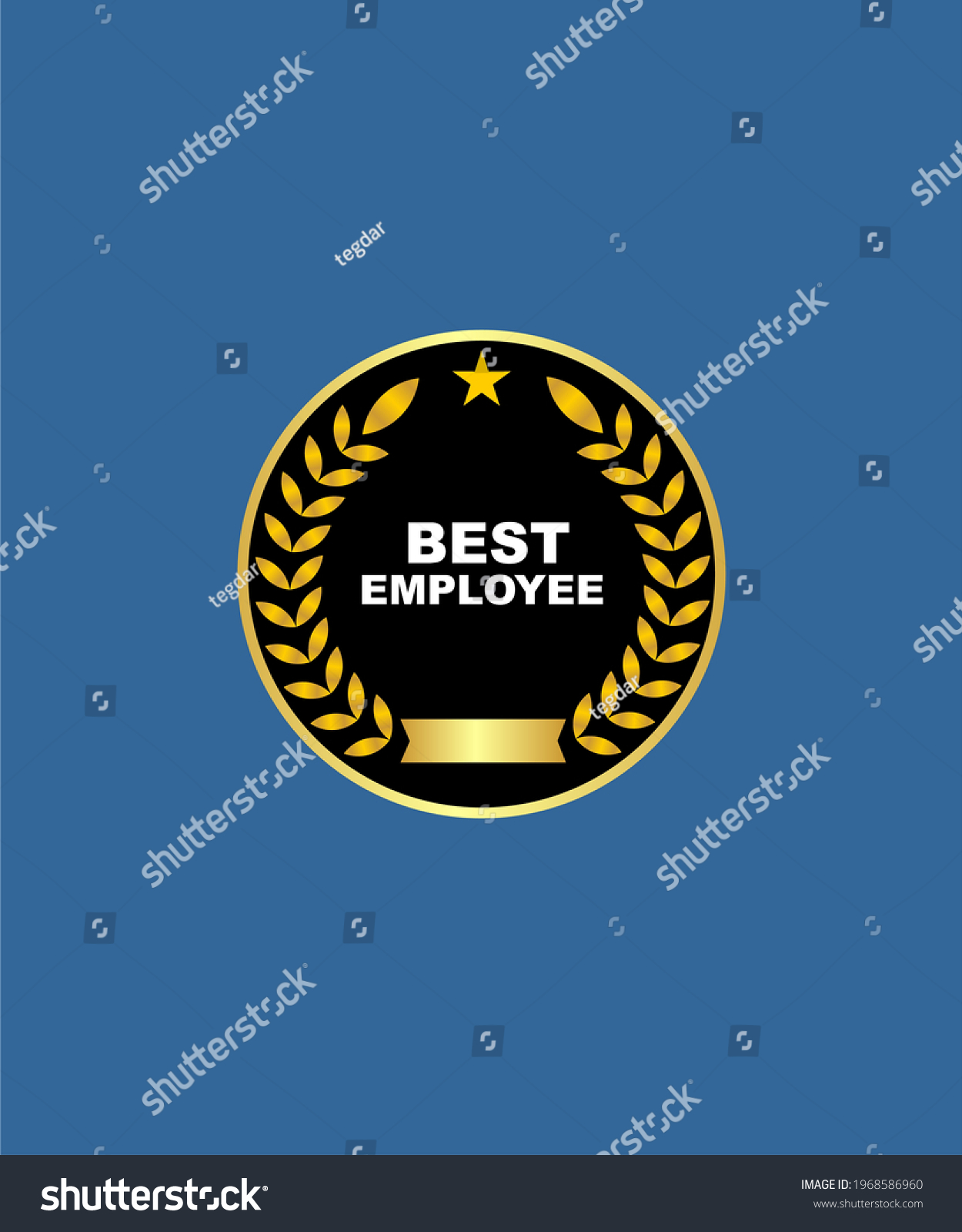 Best Employee Logo Design Award Stock Vector (Royalty Free) 1968586960