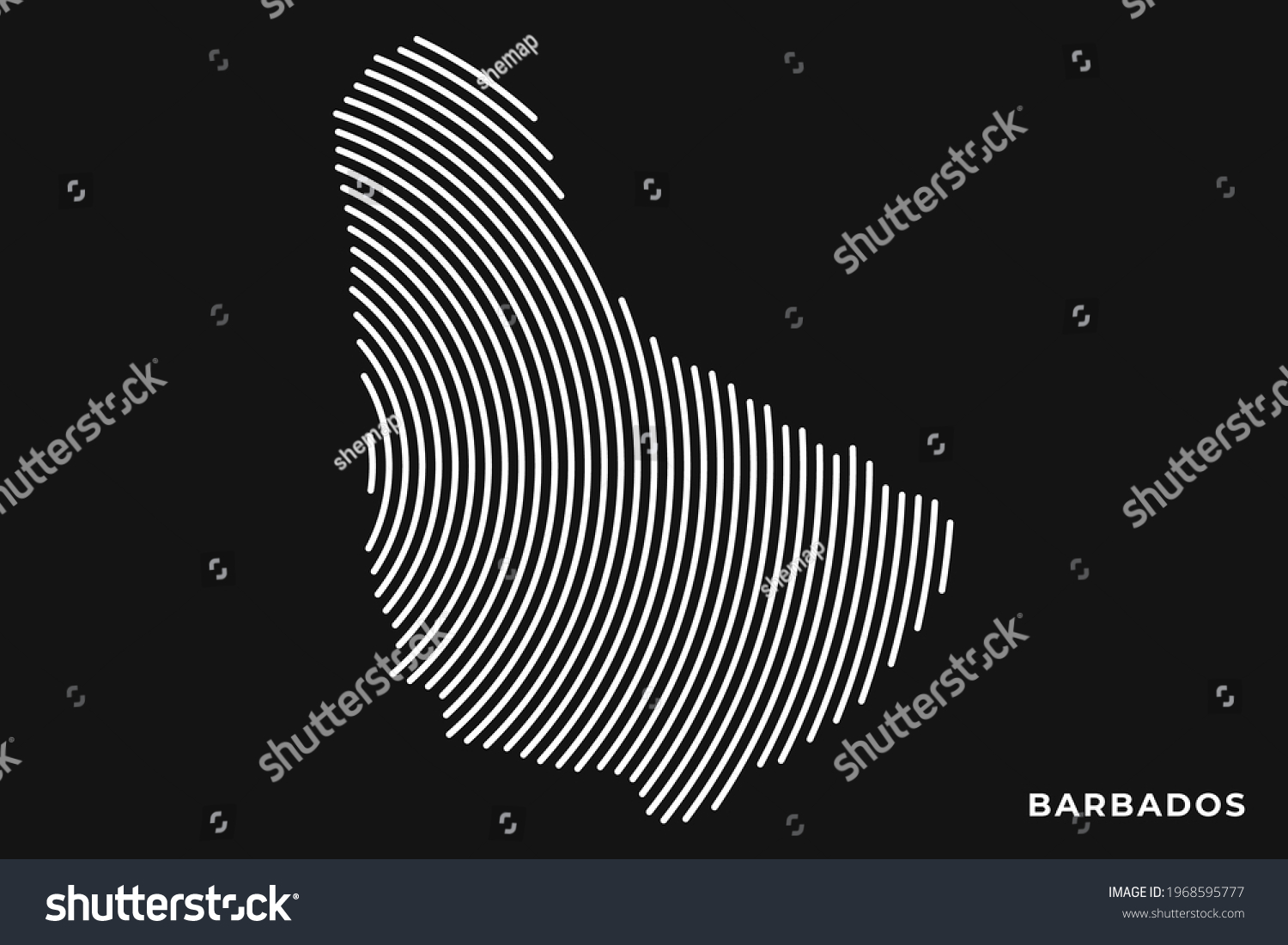 Vector Stylized Barbados Map Simple Striped Stock Vector Royalty Free Shutterstock