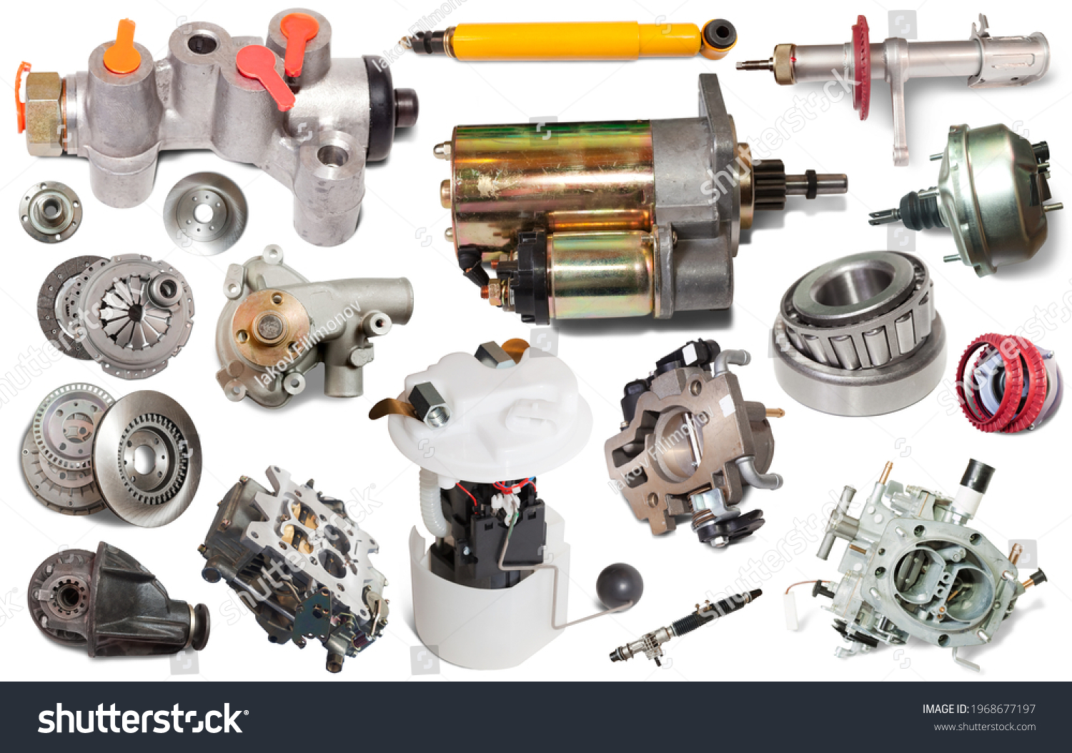 Set Various Mechanical Details Automobile Isolated Stock Photo ...