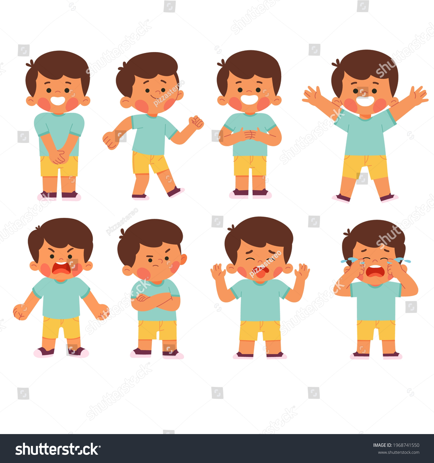 Set Boy Kid Child Characters Face Stock Vector (Royalty Free ...