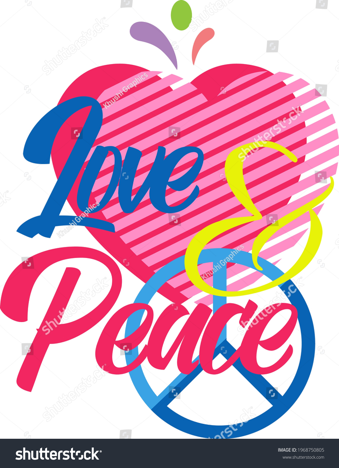 Unique Attractive Design Heart Peace Sign Stock Vector Royalty Free