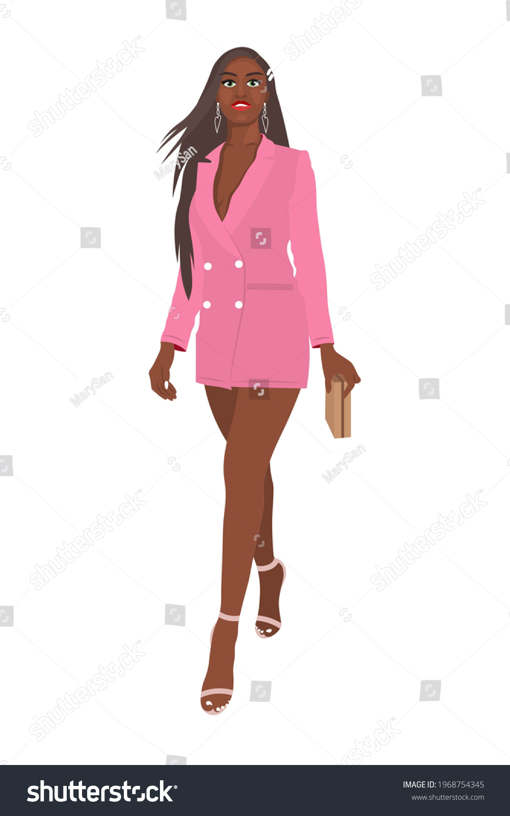 Women On High Heels Dressed Stylish Stock Vector (Royalty Free ...