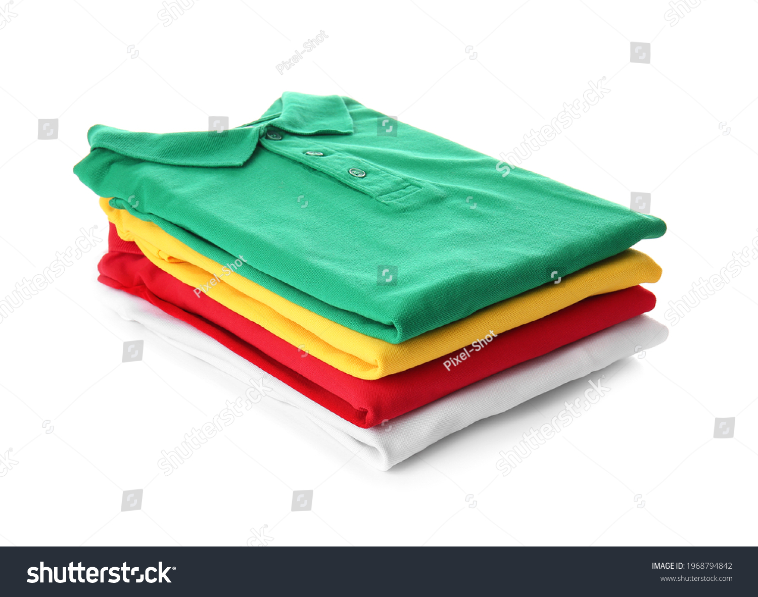 Stack Folded Polo Shirts On White Stock Photo 1968794842 | Shutterstock
