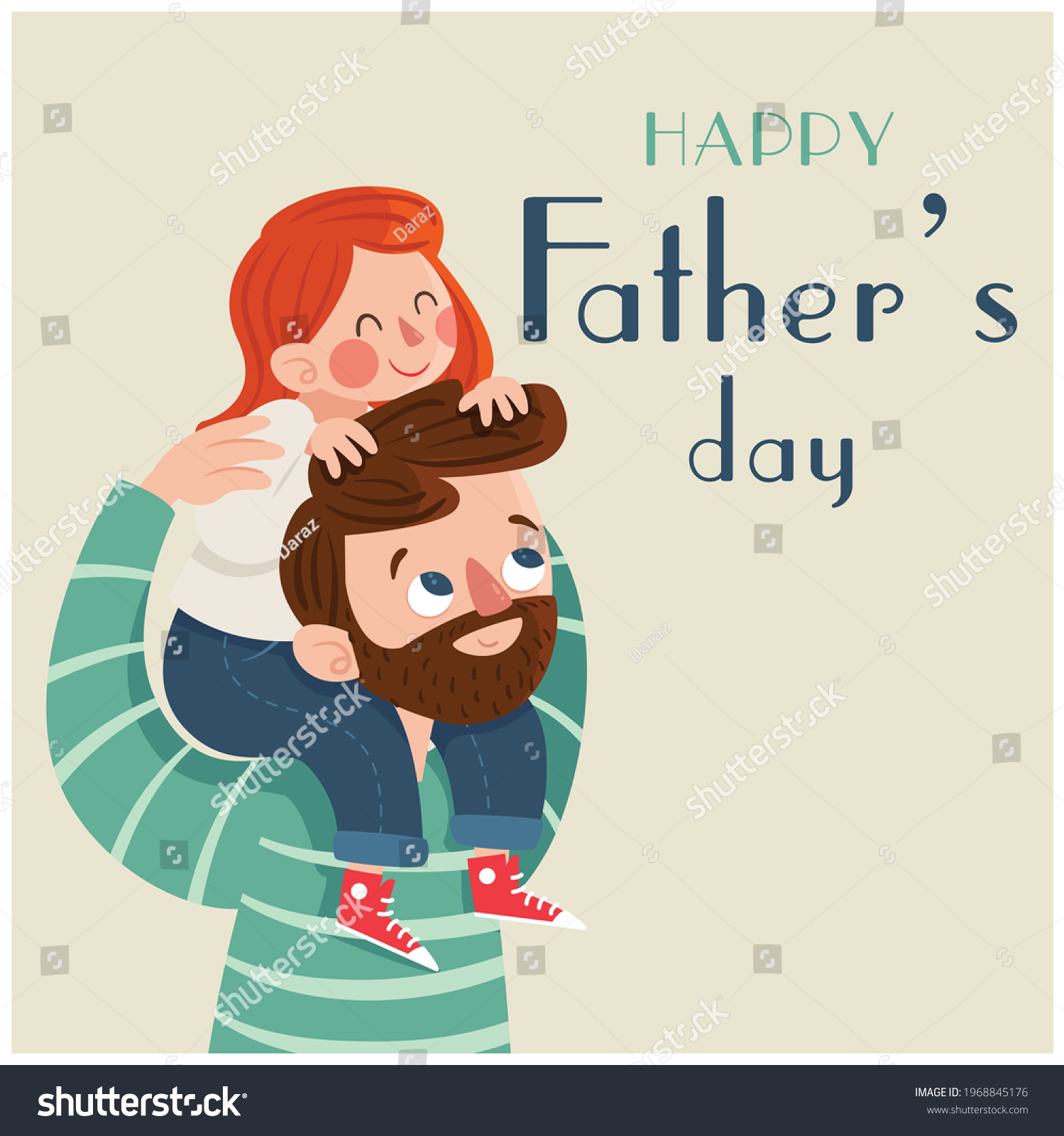 Fathers Day Cartoon Illustration Vector Design Stock Vector (Royalty ...