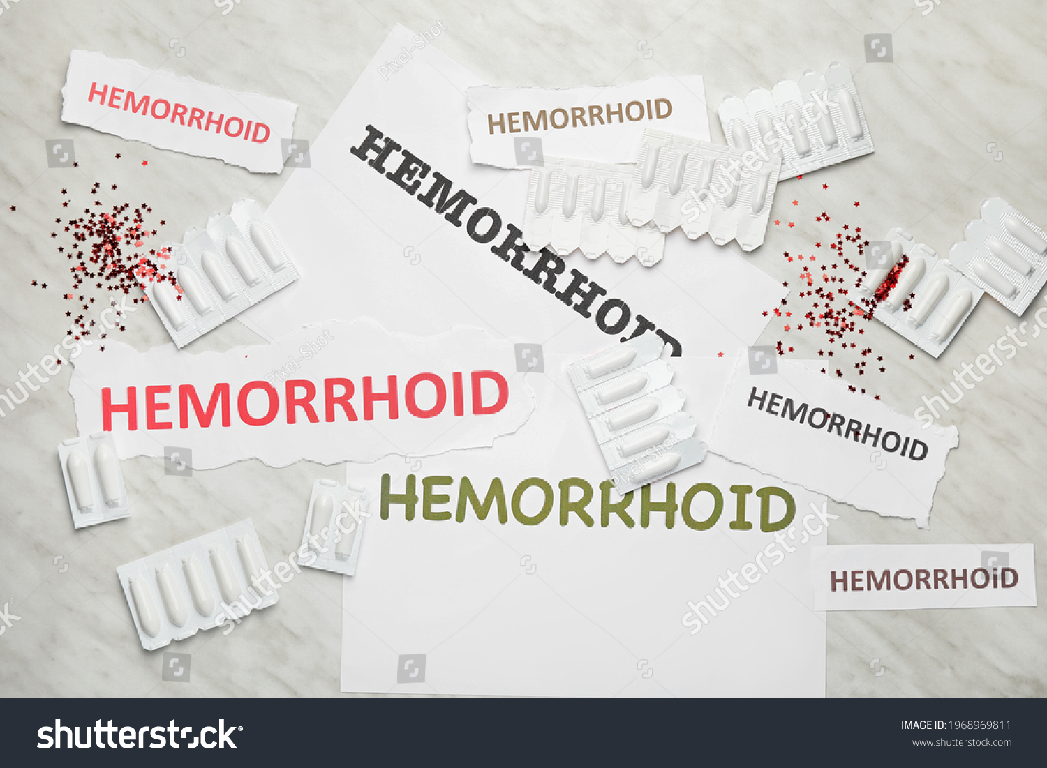 Composition Hemorrhoidal Suppositories On Light Background Stock Photo ...