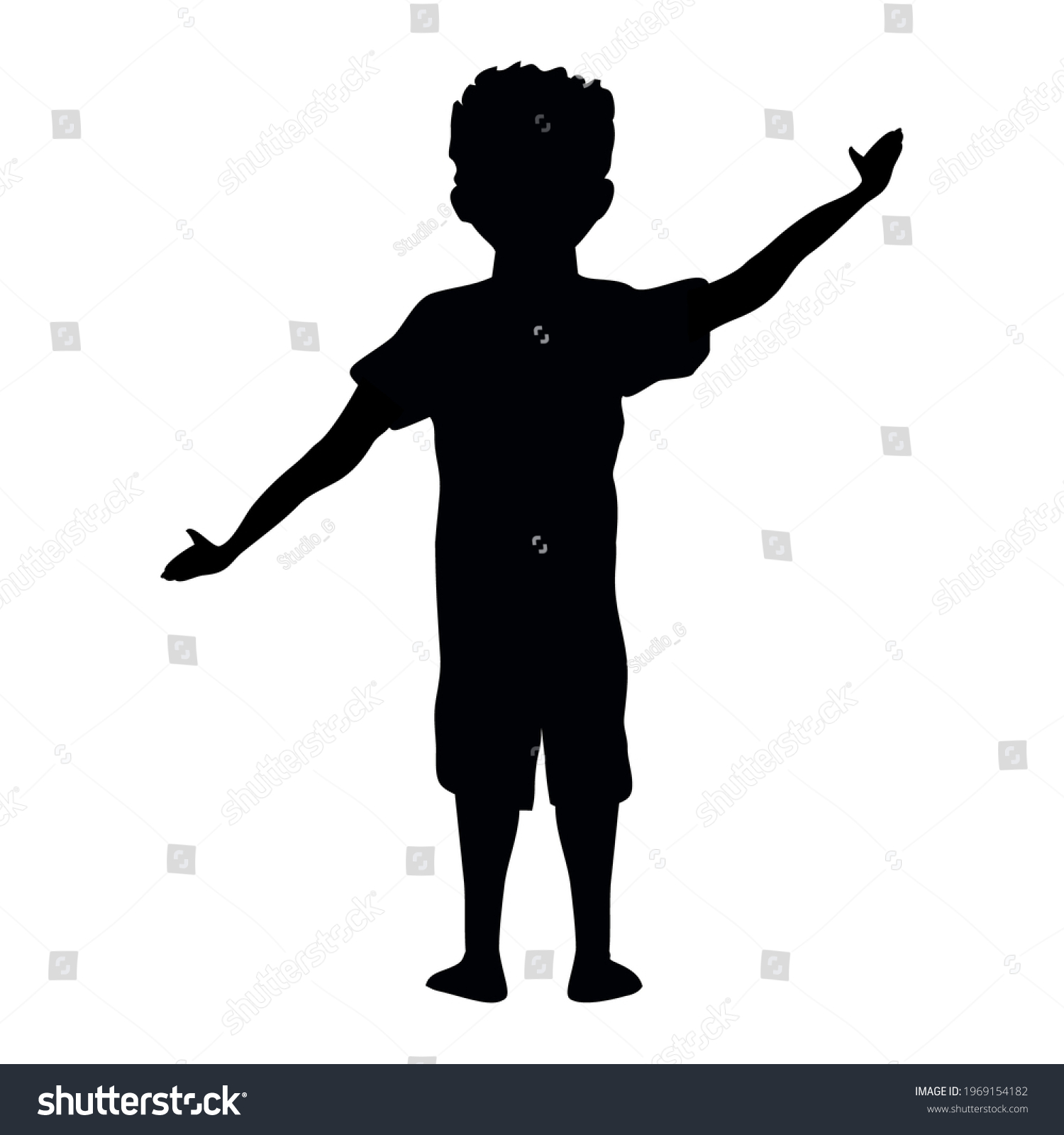 Boy Silhouette Hand Stock Vector (Royalty Free) 1969154182 | Shutterstock