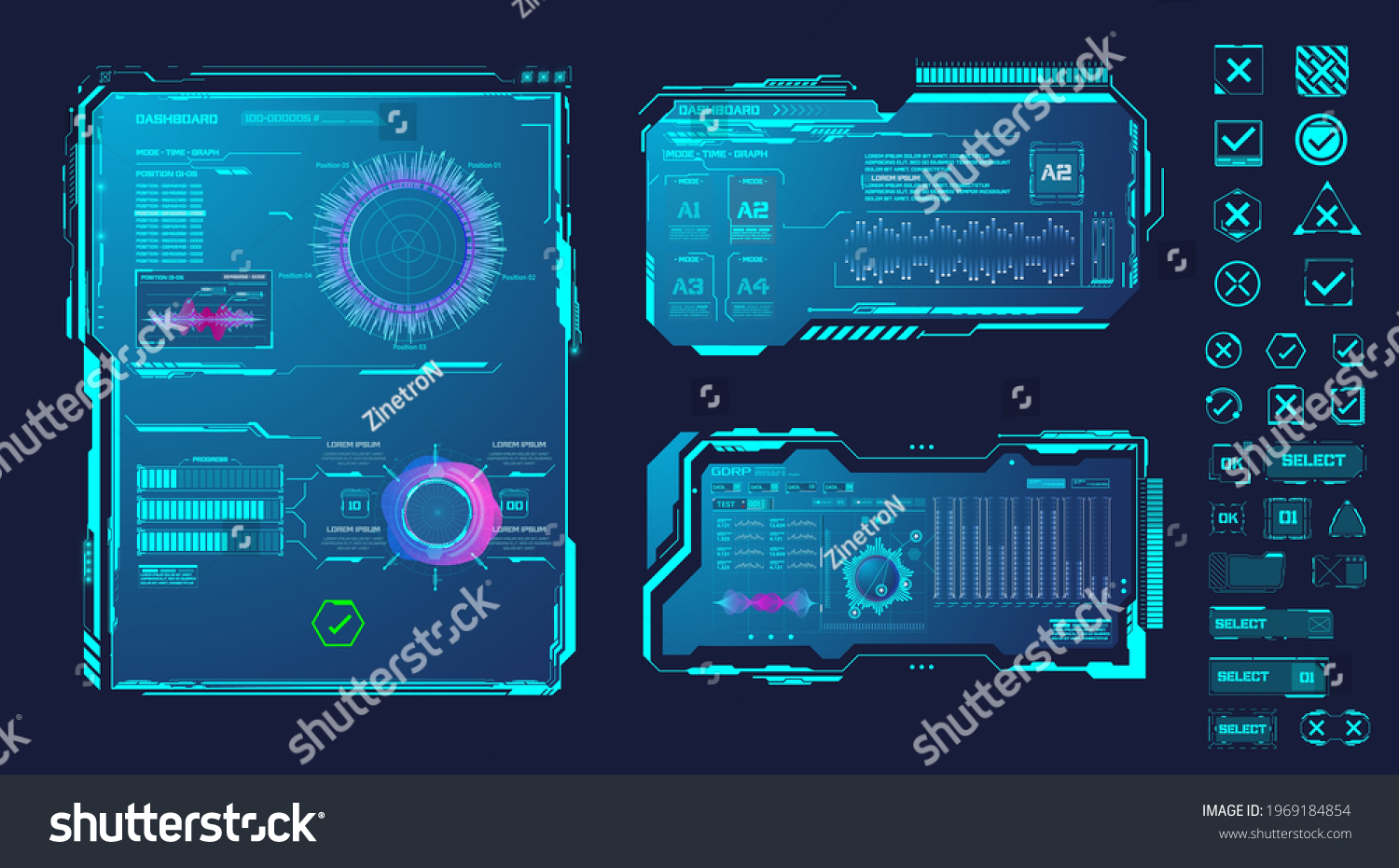 Cyberpunk hud elements for фото 38