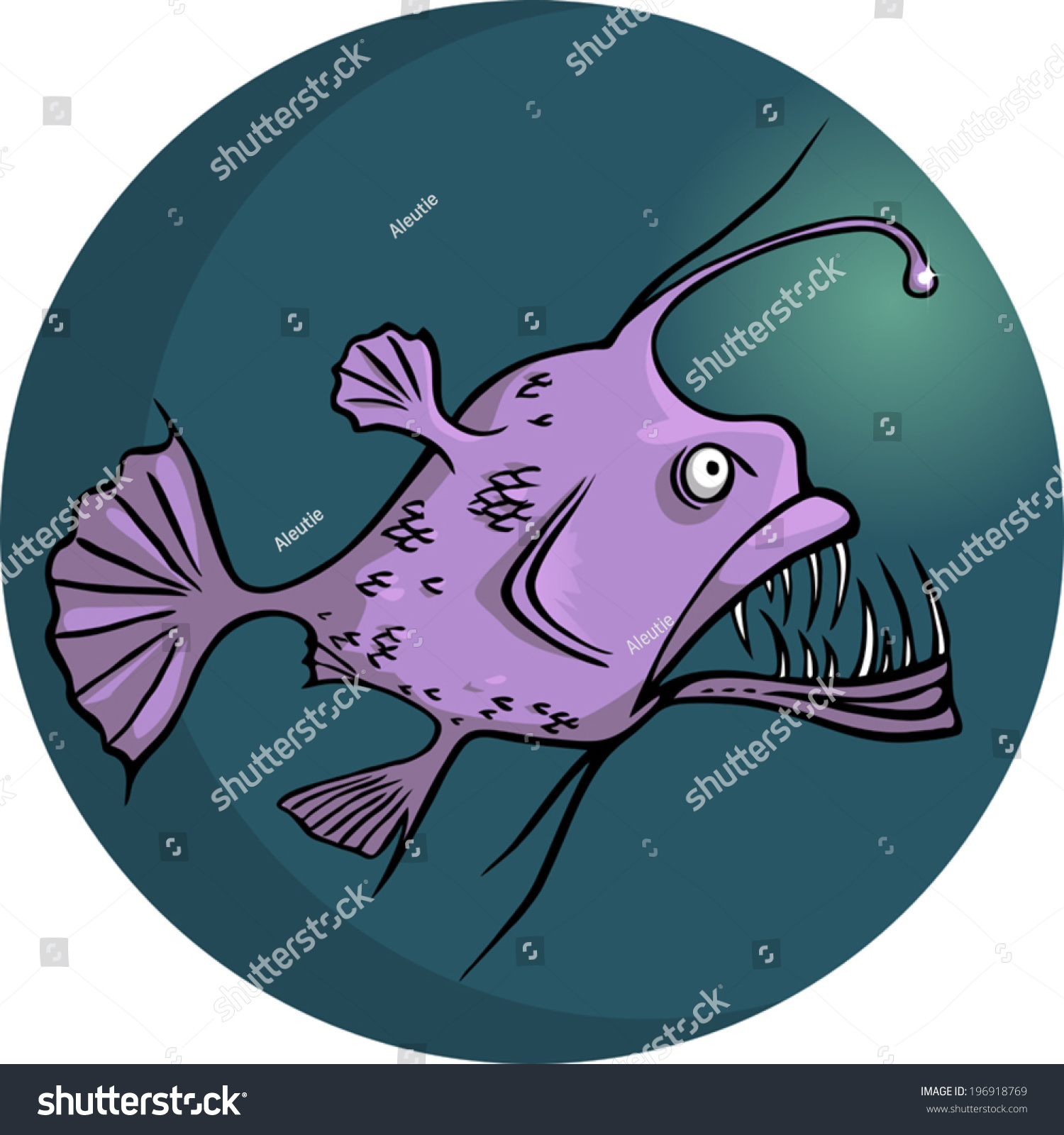 Anglerfish Vector Illustration No Transparencies Stock Vector (Royalty ...