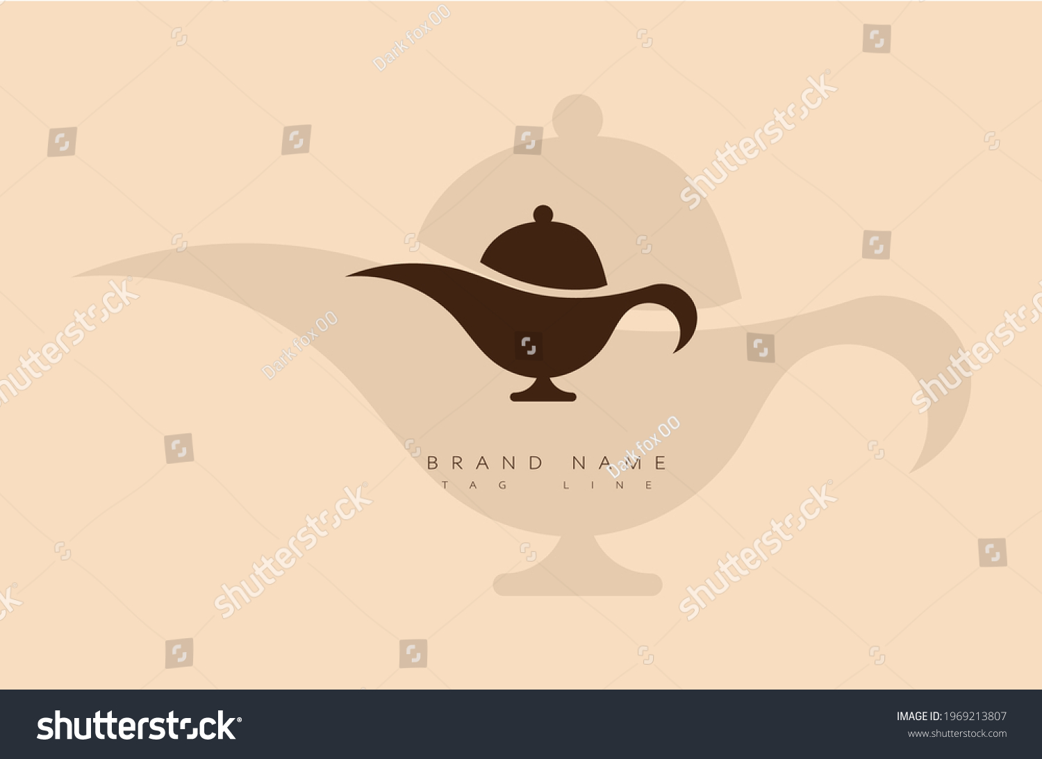 Minimal Creative Aladdin Magic Lamp Logo Stock Vector (Royalty Free ...