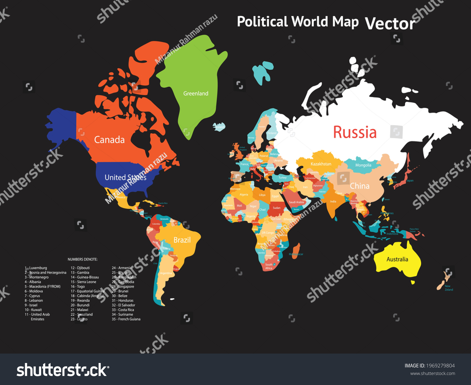 Political Map World Colorful World Mapcountries