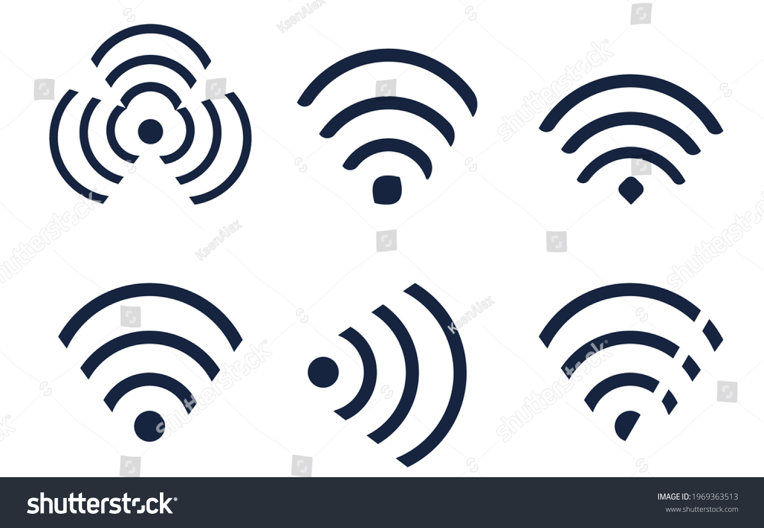 Icons Set Wifi Signal Wireless Signal Stock Vector (Royalty Free ...