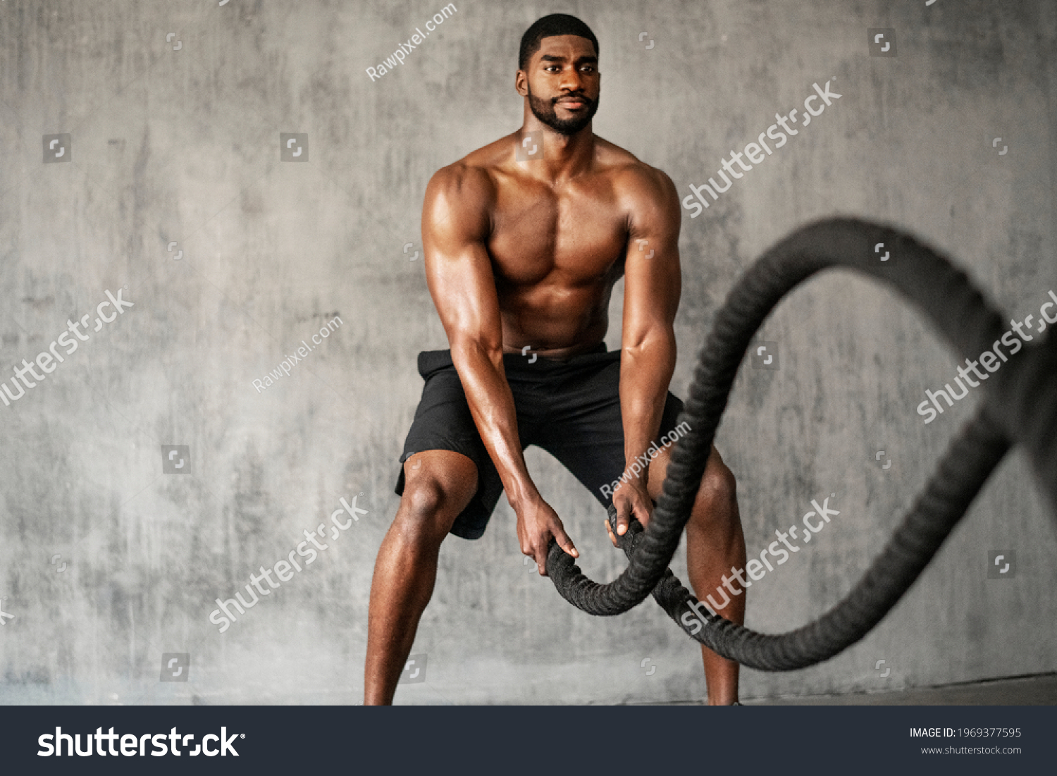 Muscular Man Working Out On Battle Stock Photo 1969377595 | Shutterstock