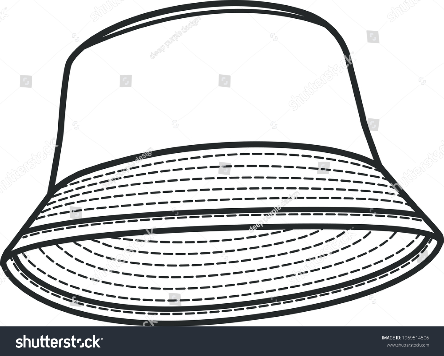 Hat Fashion Flat Sketch Hat Technical Stock Vector (Royalty Free ...