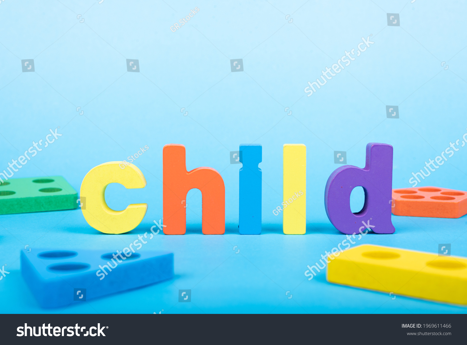 Child Word Written Wooden Alphabets Blocks Stock Photo 1969611466 ...