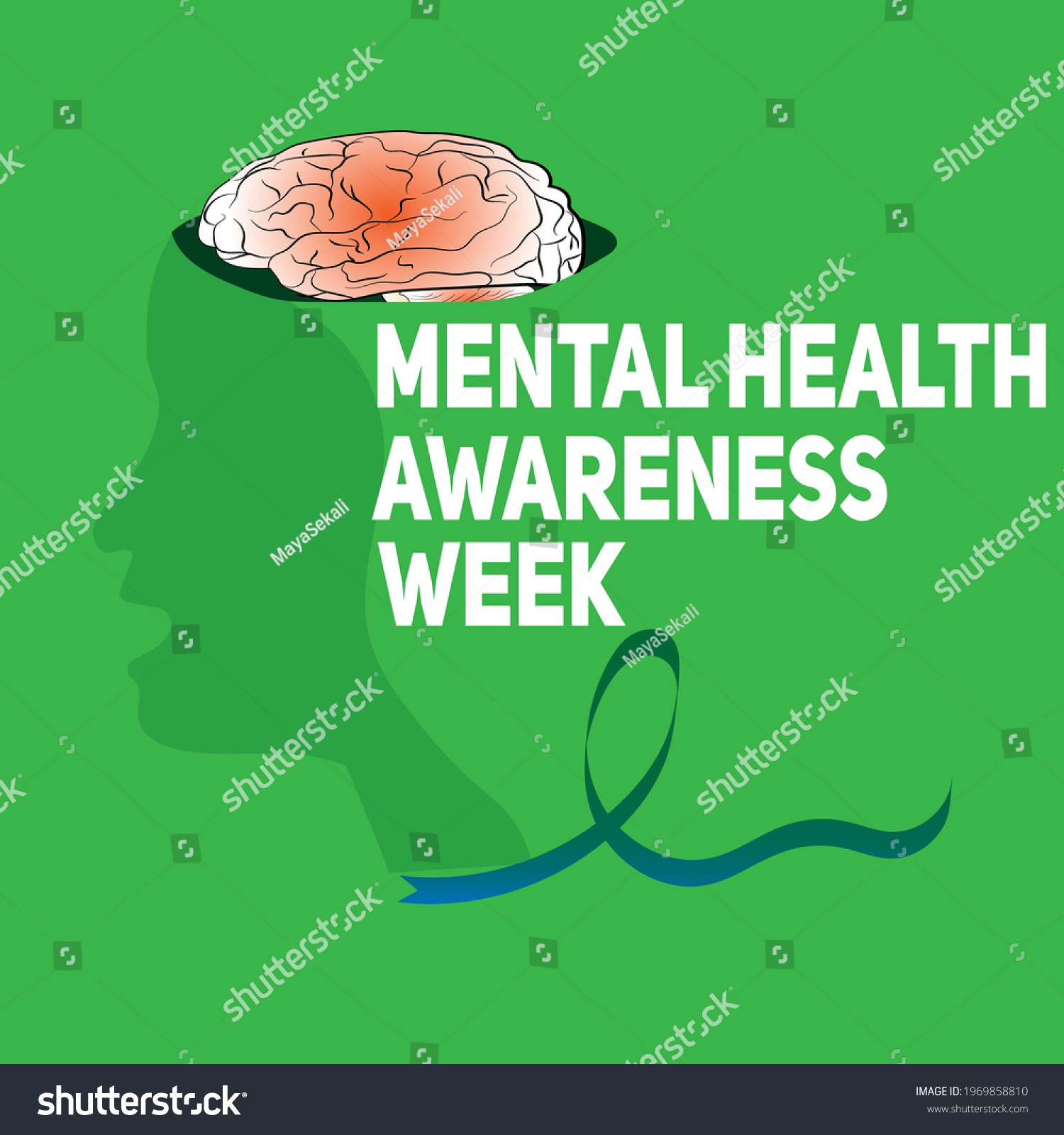 Mental Health Awareness Week Web Banner Stock Vector (Royalty Free ...