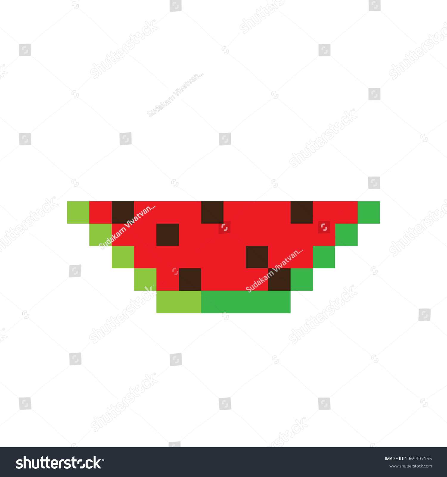 Watermelon Slice Pixel Art Vector Picture Stock Vector (Royalty Free ...