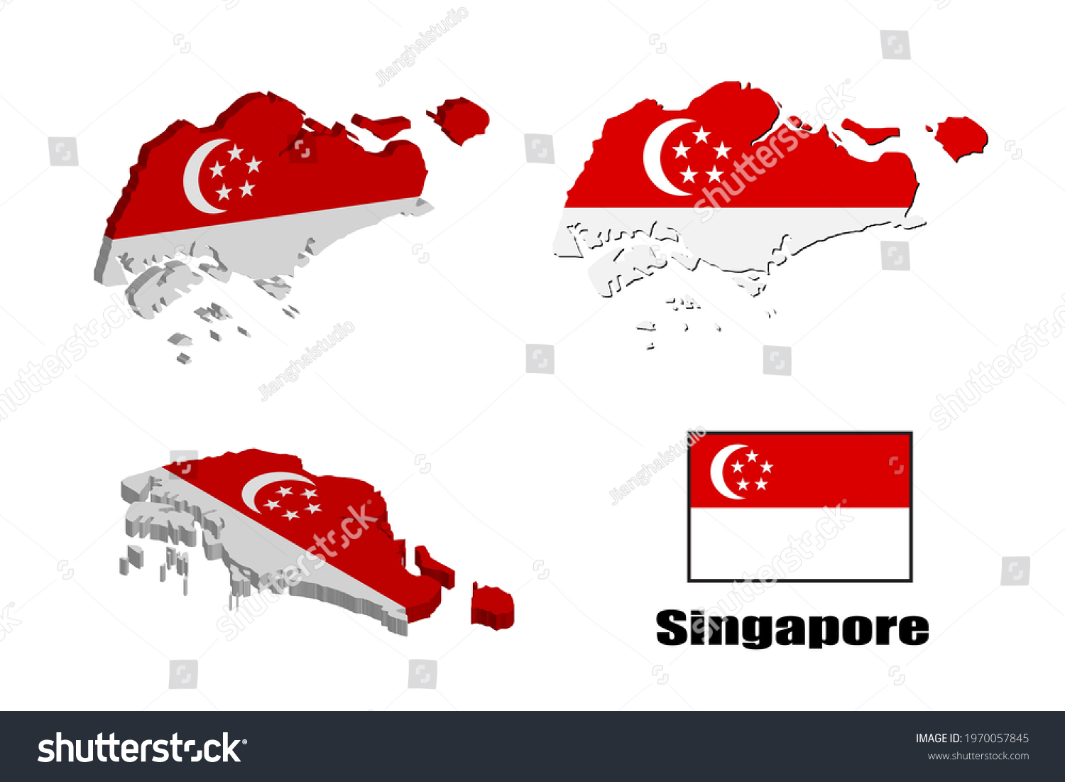 Singapore Map On White Background Vector Stock Vector (Royalty Free ...