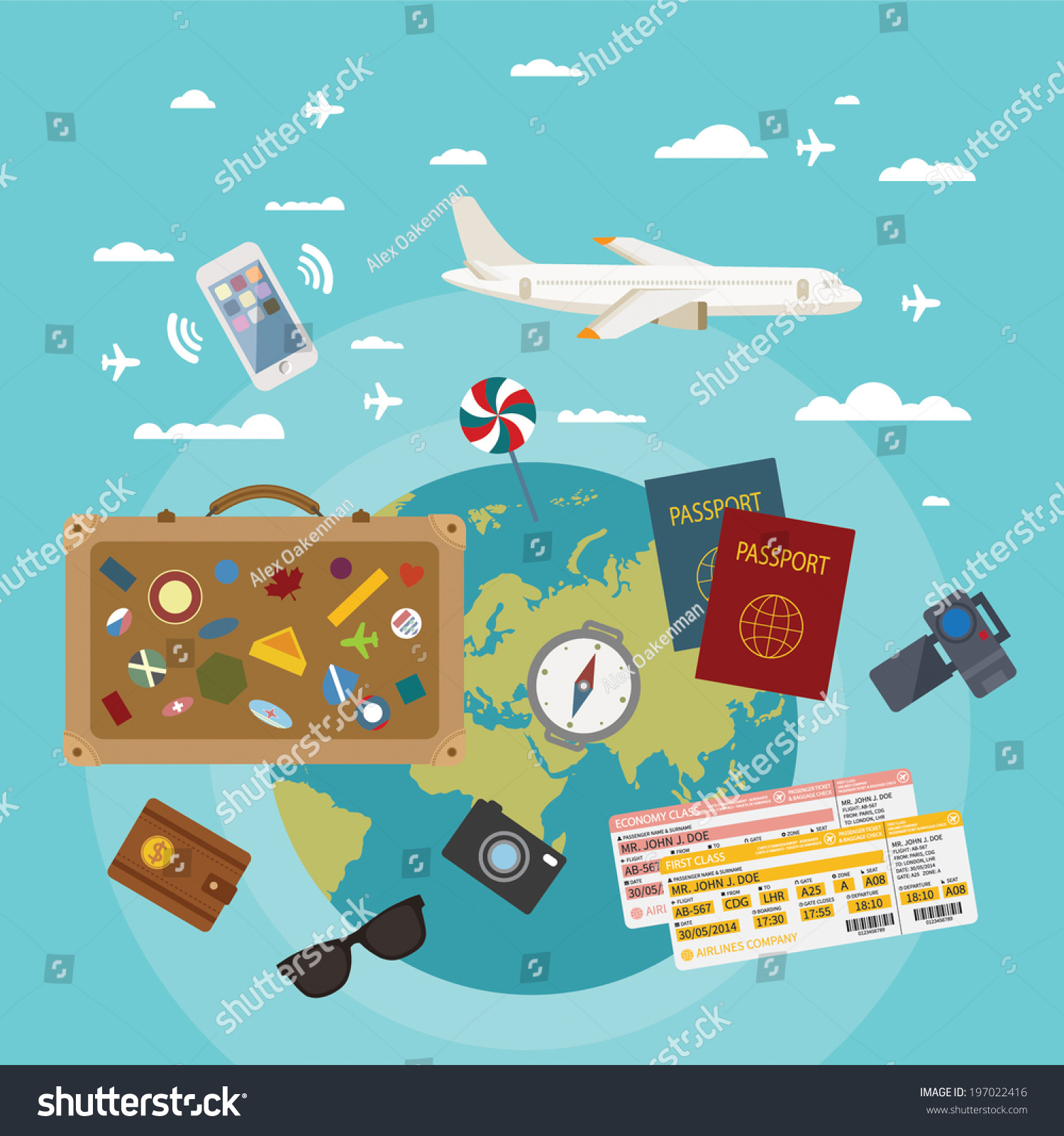 Vector Modern Flat Style Concept Tourism Stock Vector (Royalty Free ...